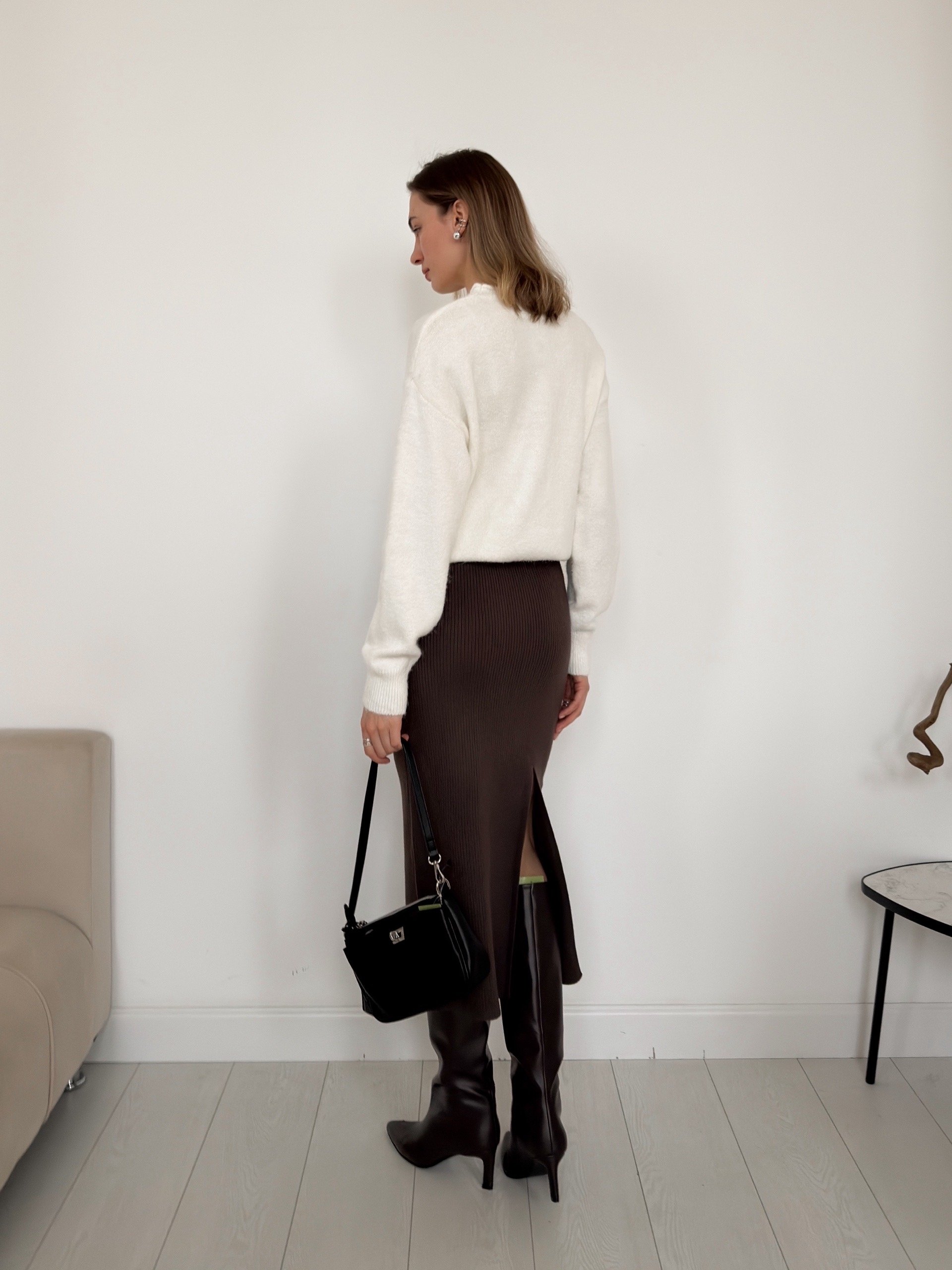 Юбка трикотажная с ремнем 6015-2