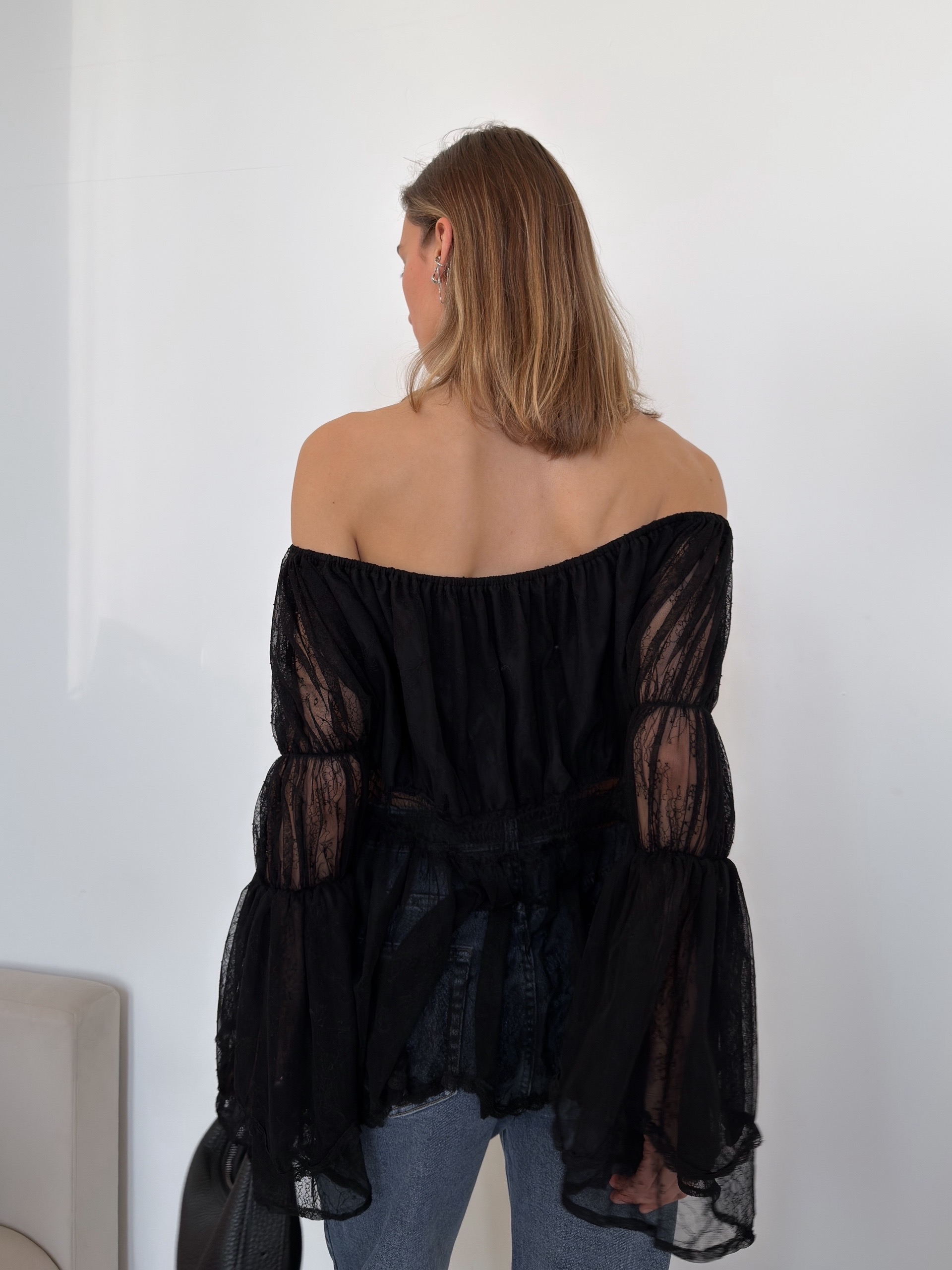 Блуза Fire 9330 легкая кружево на завязках