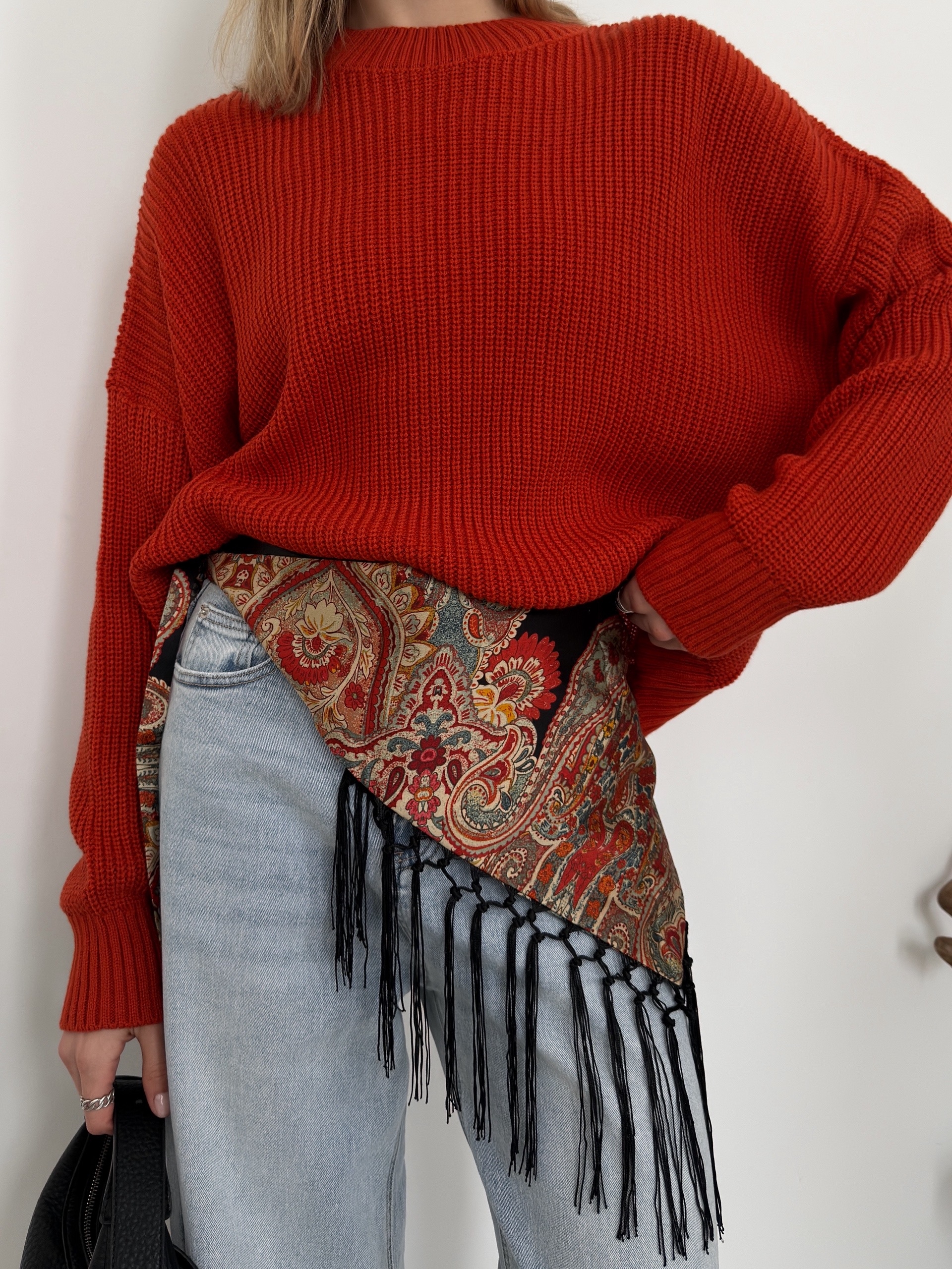 Пояс-платок с бахромой