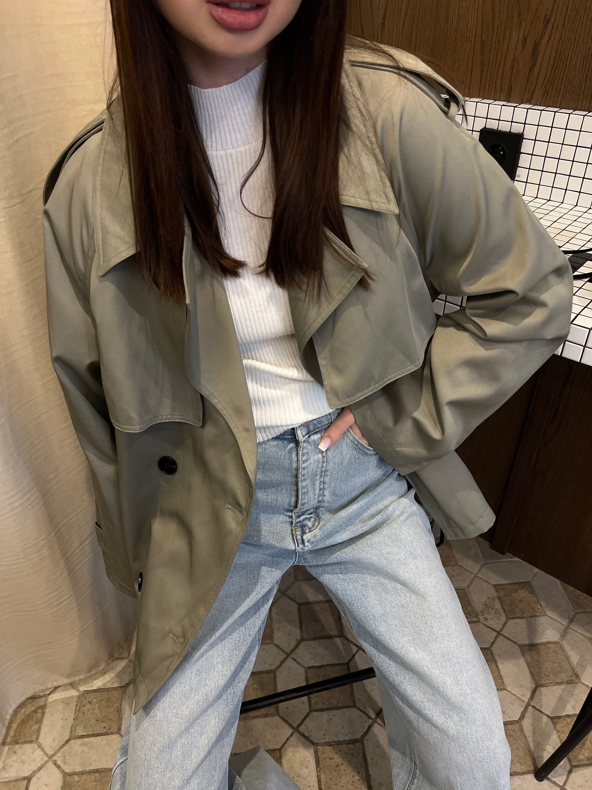 Тренч W 9396 укороченный