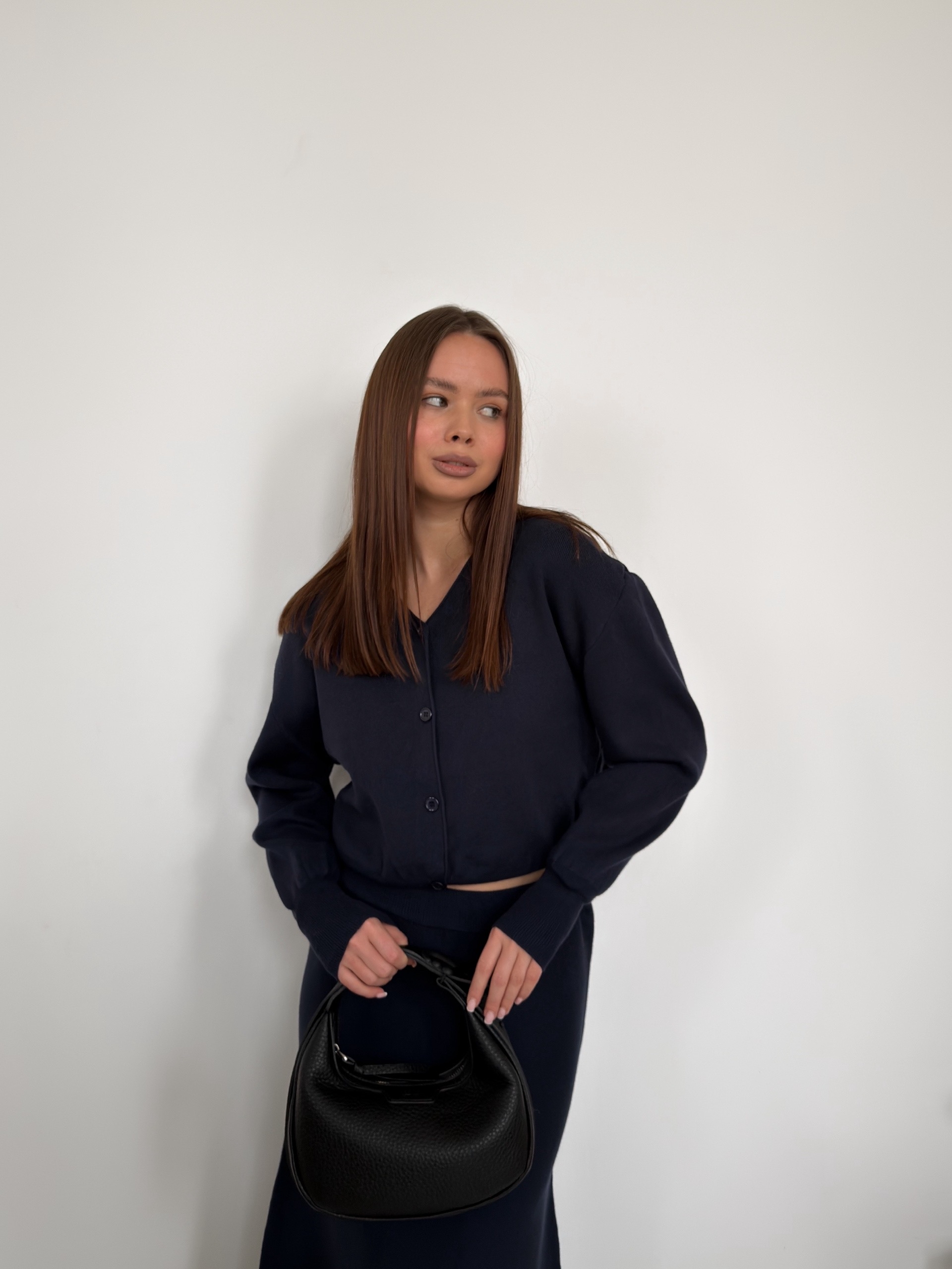 Костюм AIKA кардиган + юбка трикотаж строчка