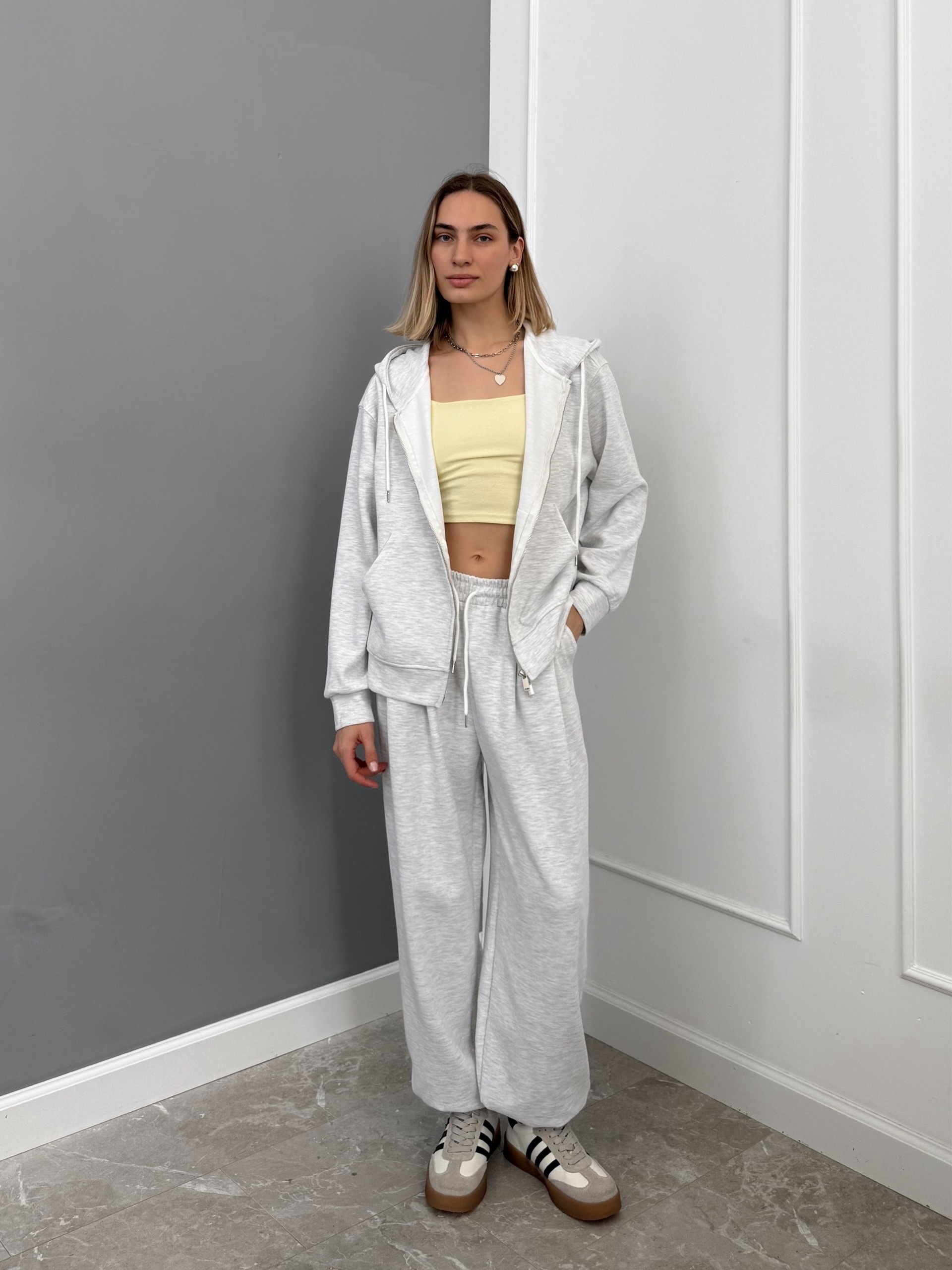 Костюм NJ brand 71761 худи на замке+кюлоты