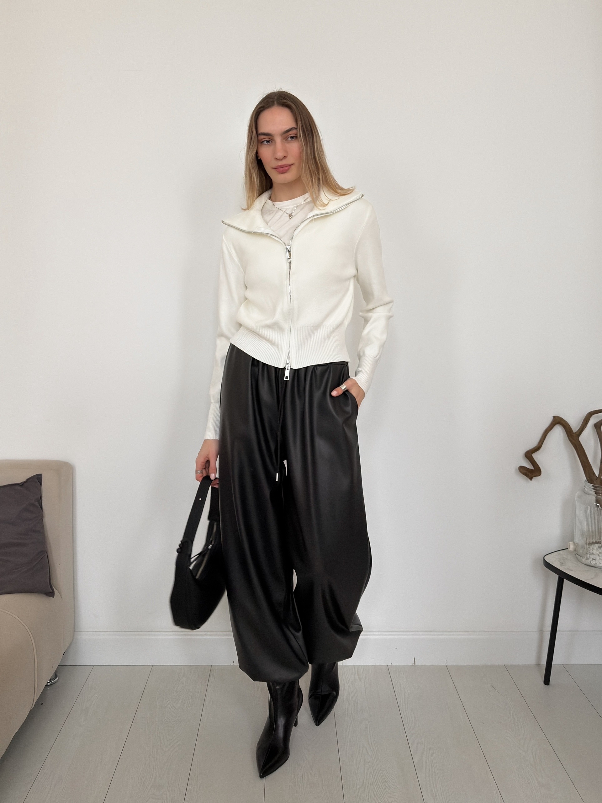 Джемпер на молнии низ рубчик