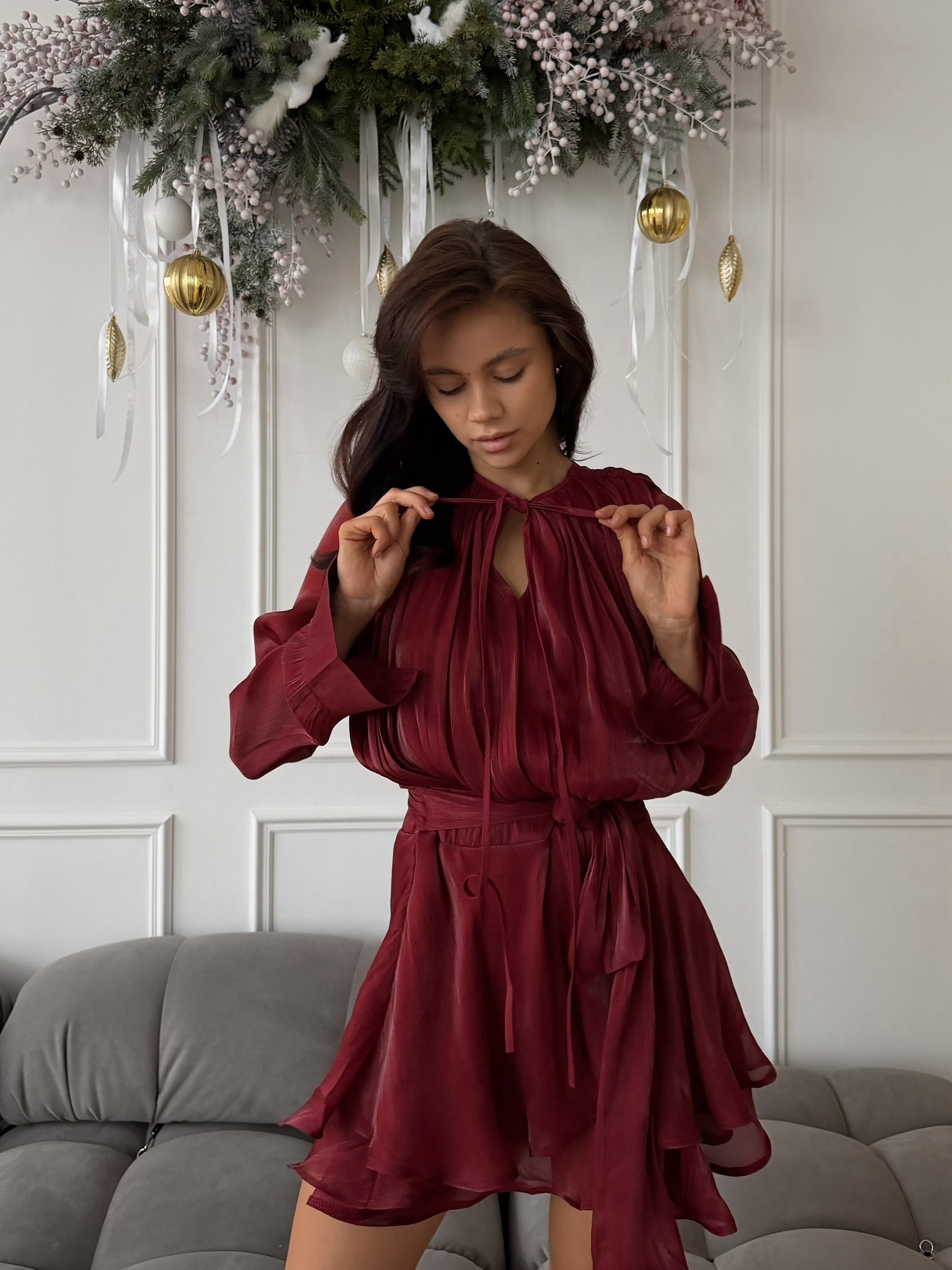 Платье Layan шлейф сбоку+шорты