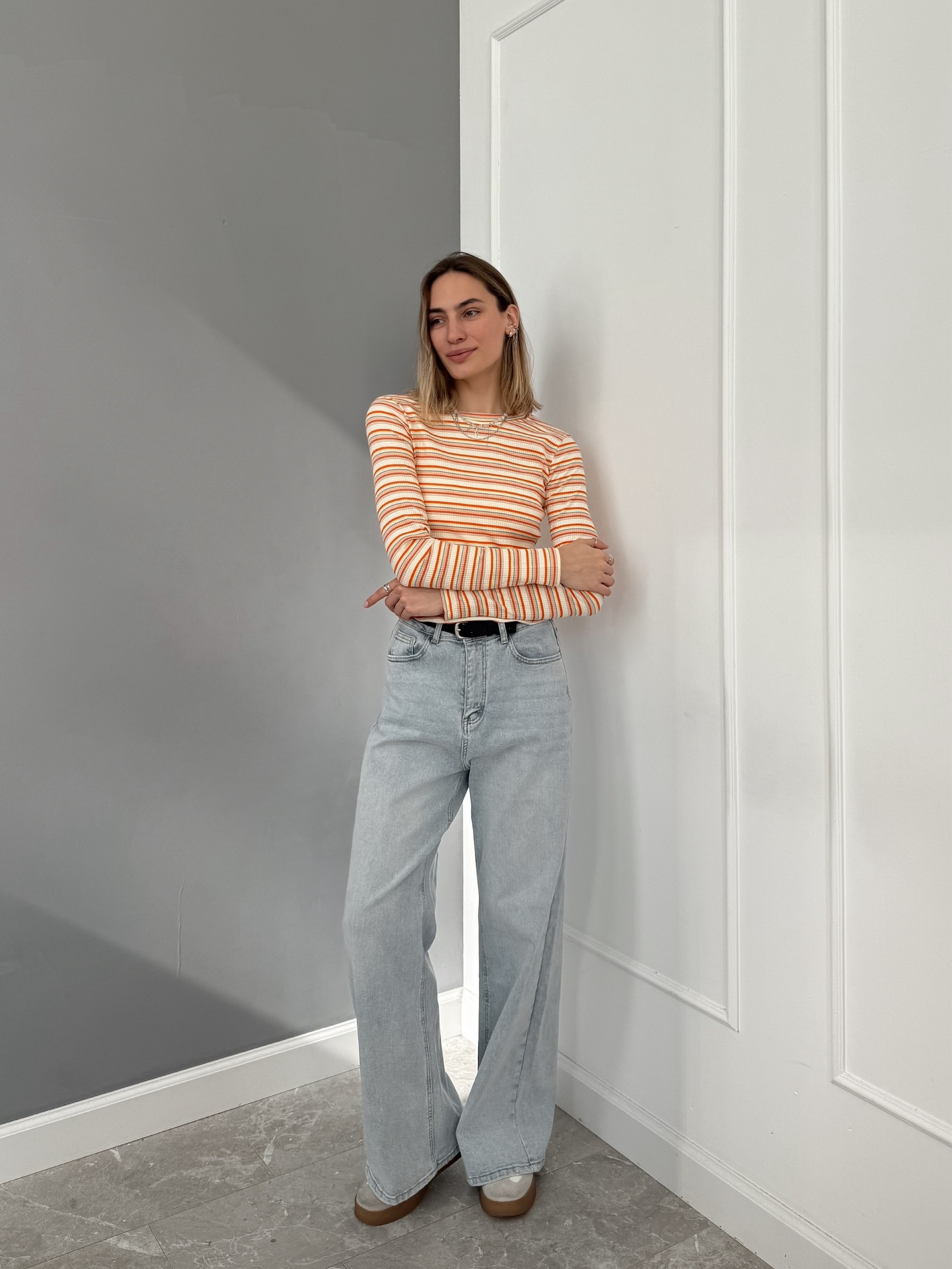 Кофточка Olivia 5520 в полоску рубчик