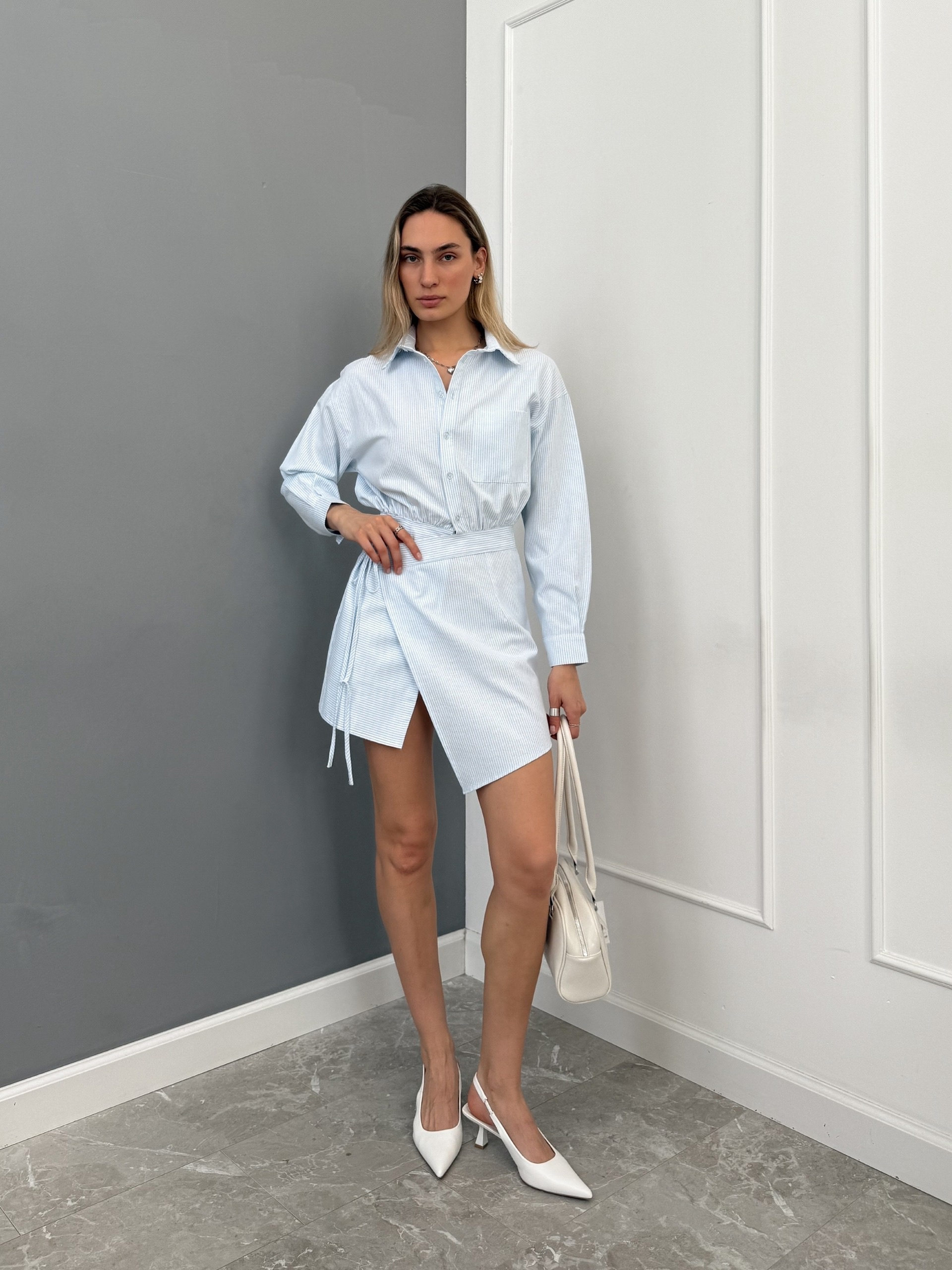 Платье-рубашка Dress в полоску