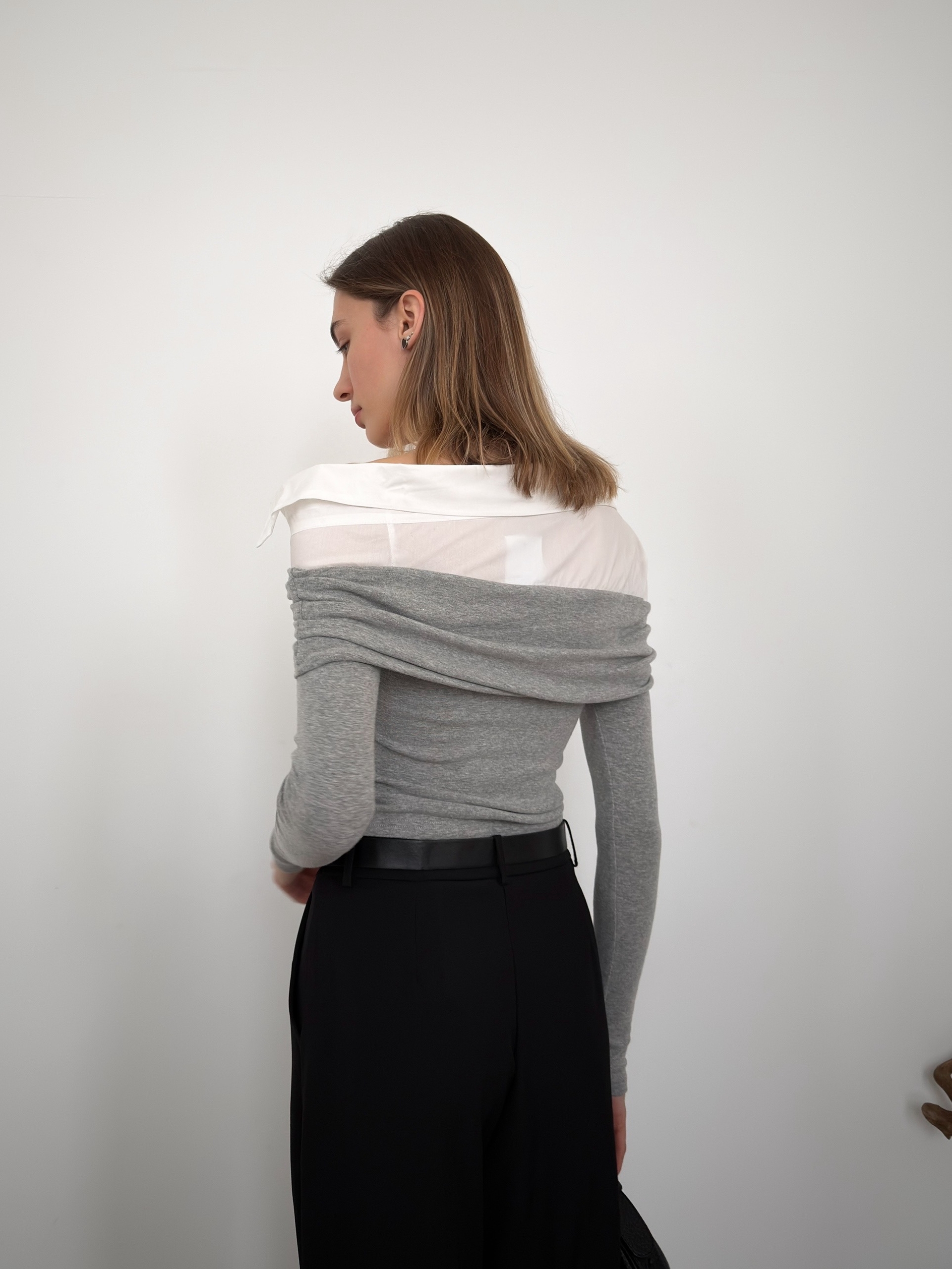 Джемпер сборка на рукавах Mitang 826