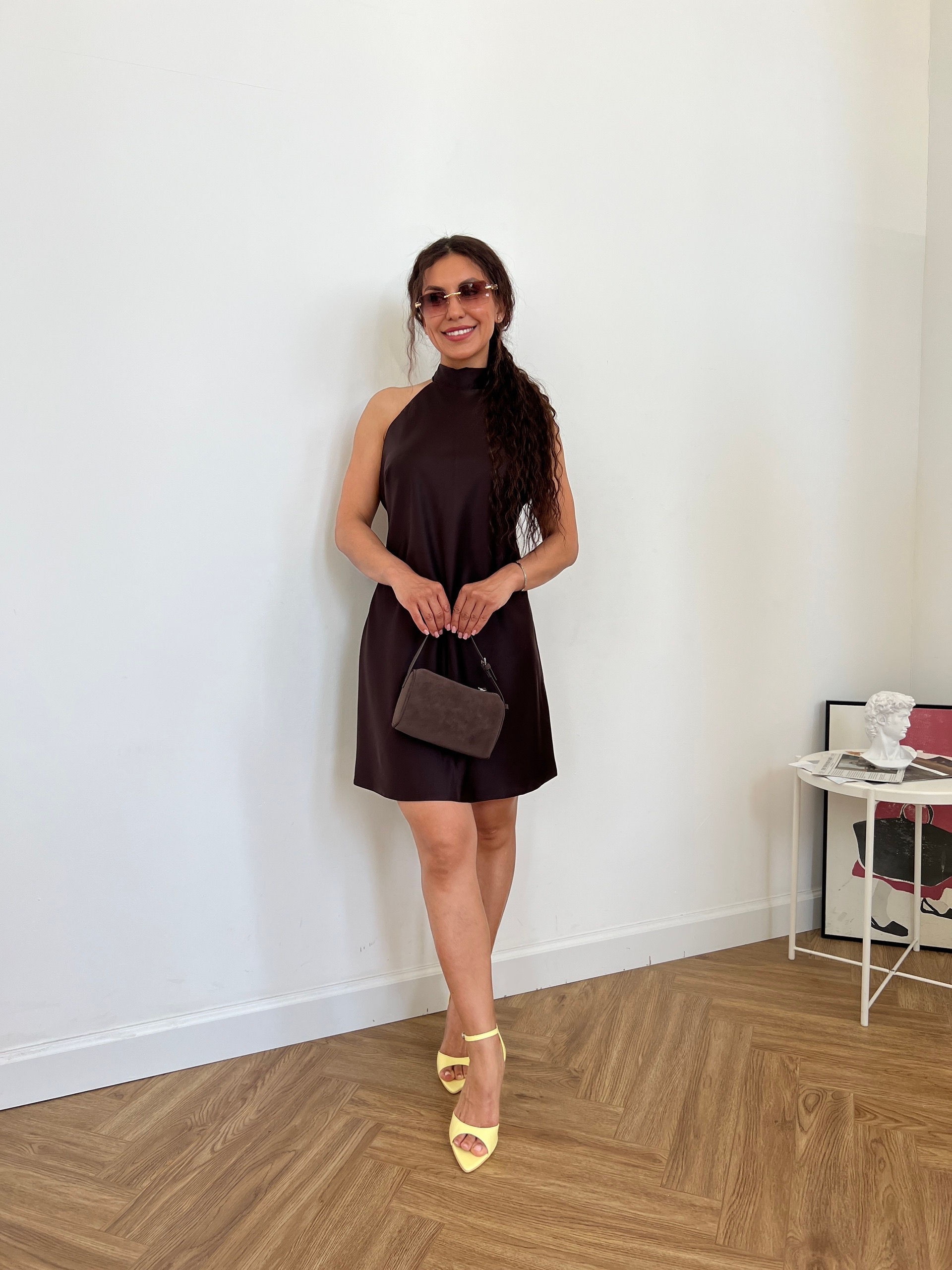 Платье Jam collection на завязке в горошек