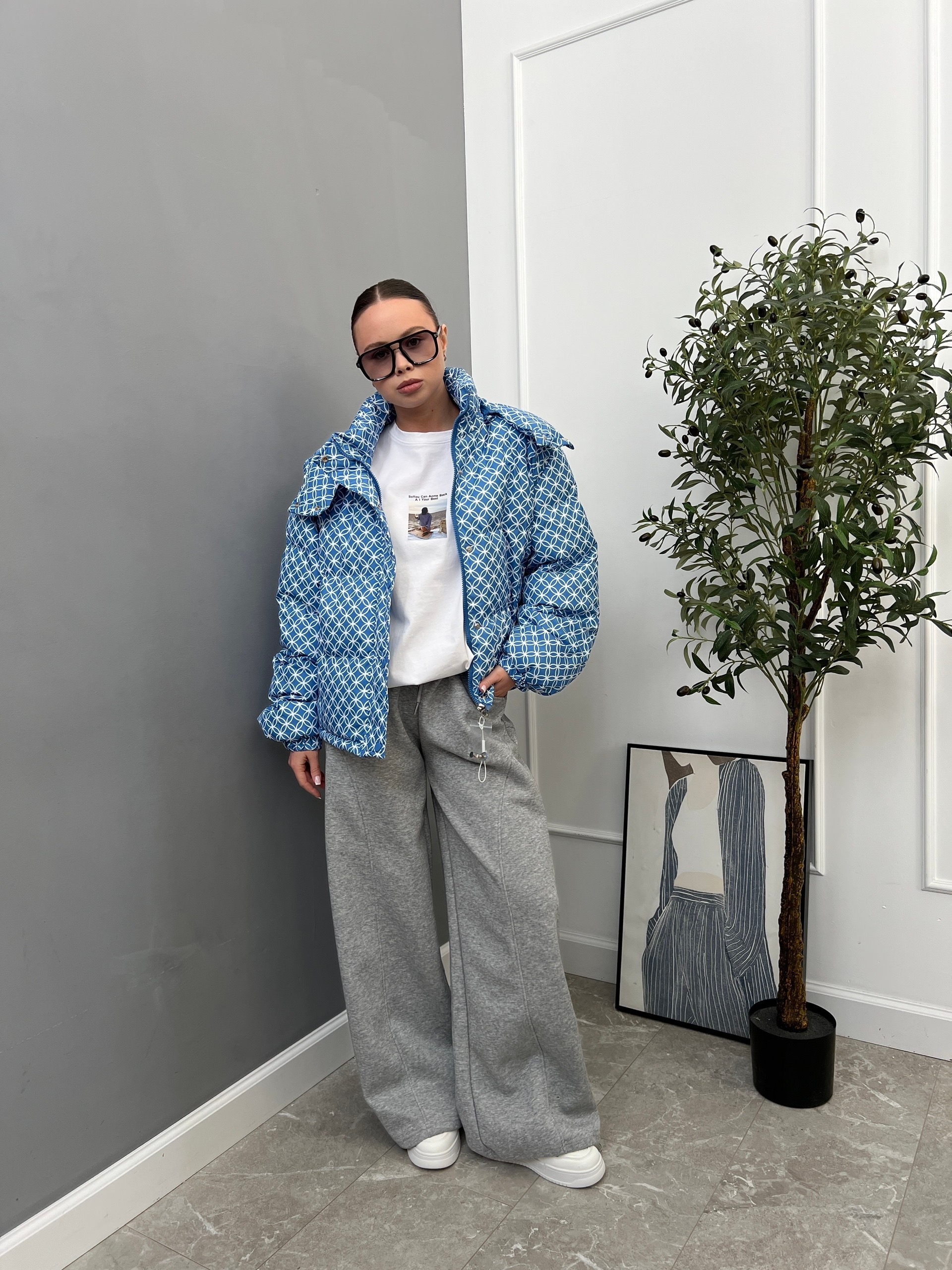 Куртка Korea 2693 принт цветочки