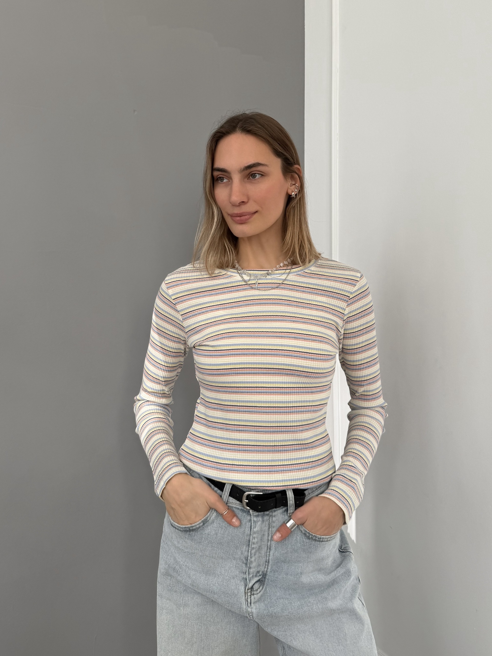 Кофточка Olivia 5520 в полоску рубчик