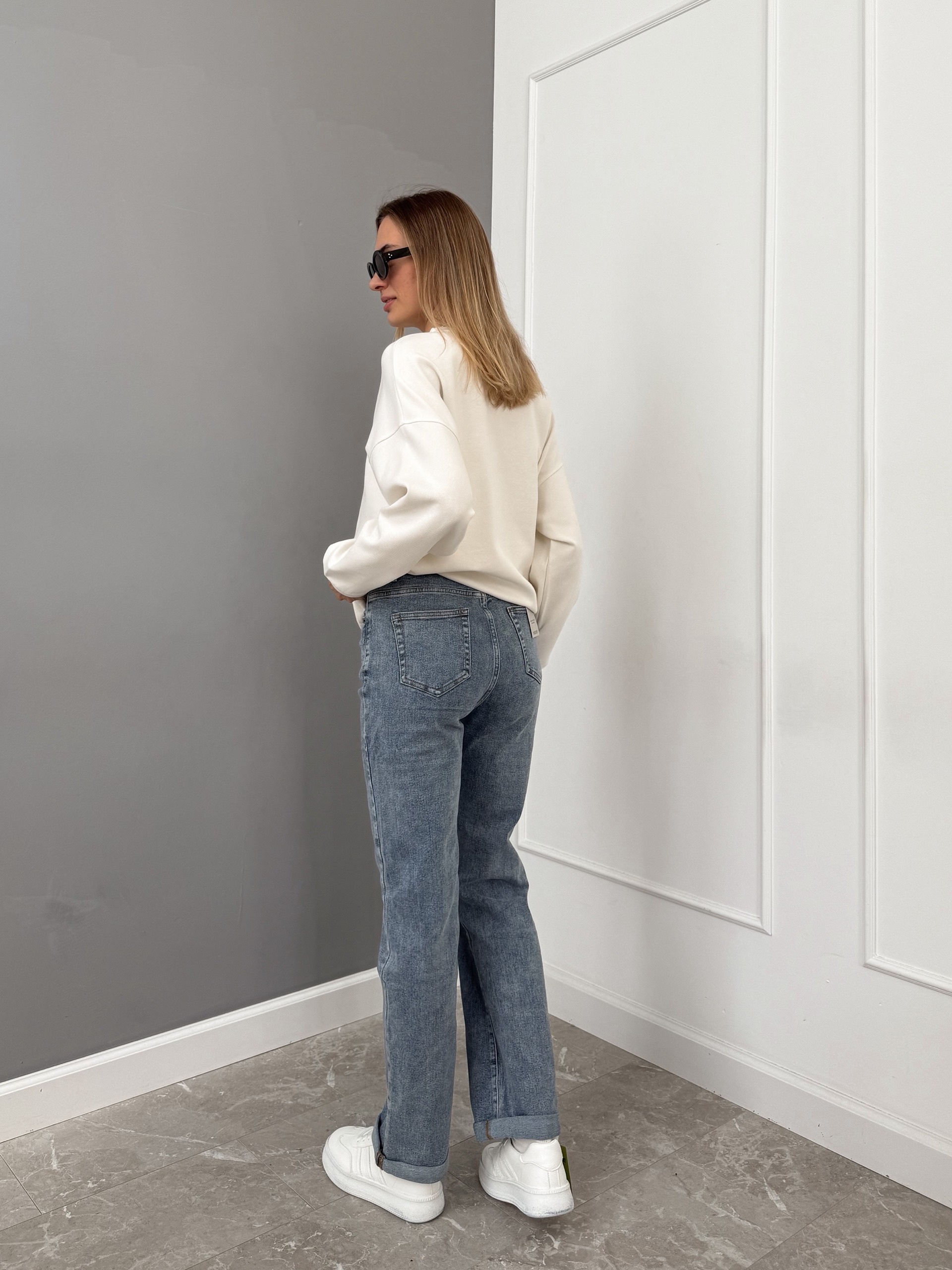 Джинсы Praisejeans G7033C с подворотом синие
