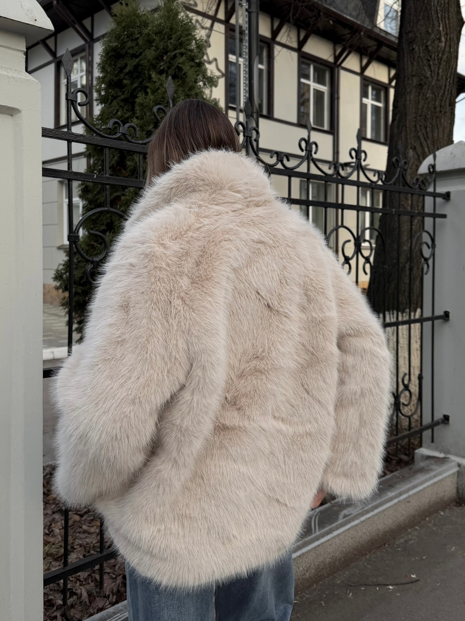 Шуба W 6682 пушистая средн длина