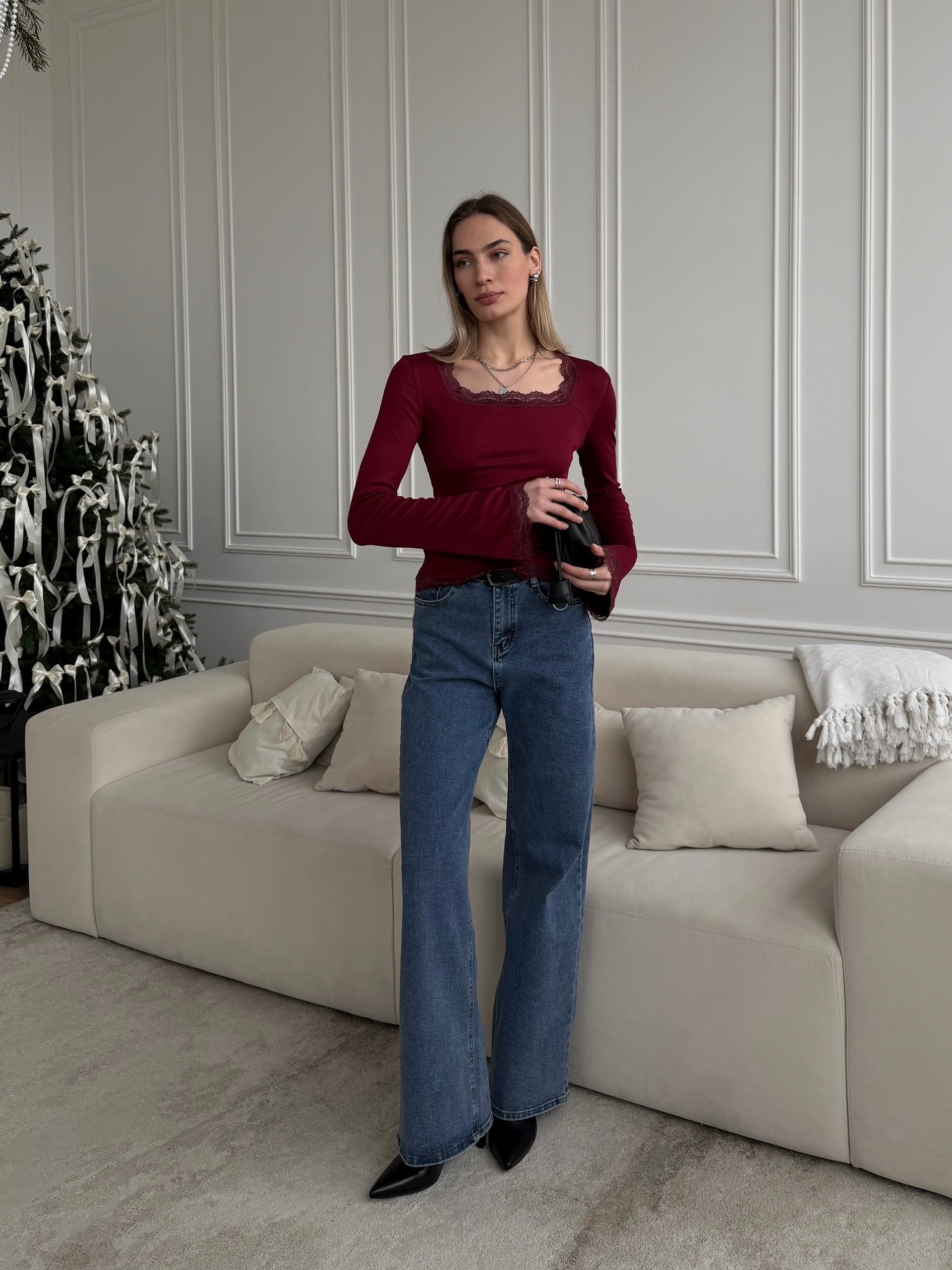 Кофточка Koko кружева квадратный вырез