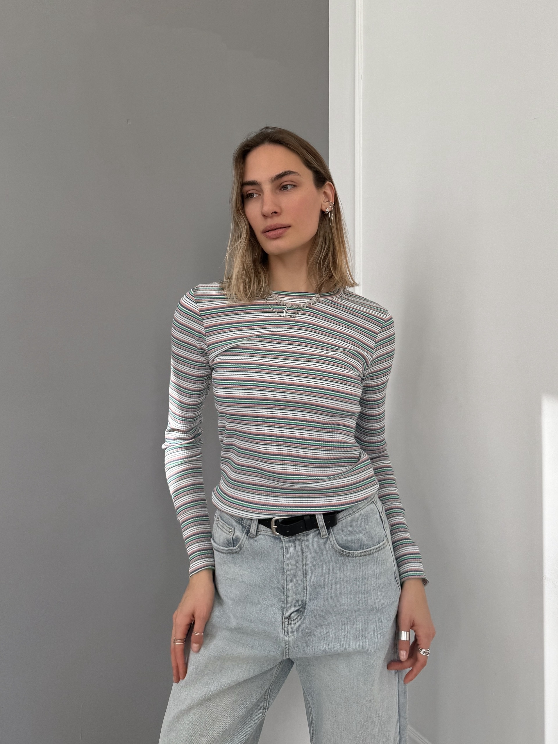 Кофточка Olivia 5520 в полоску рубчик