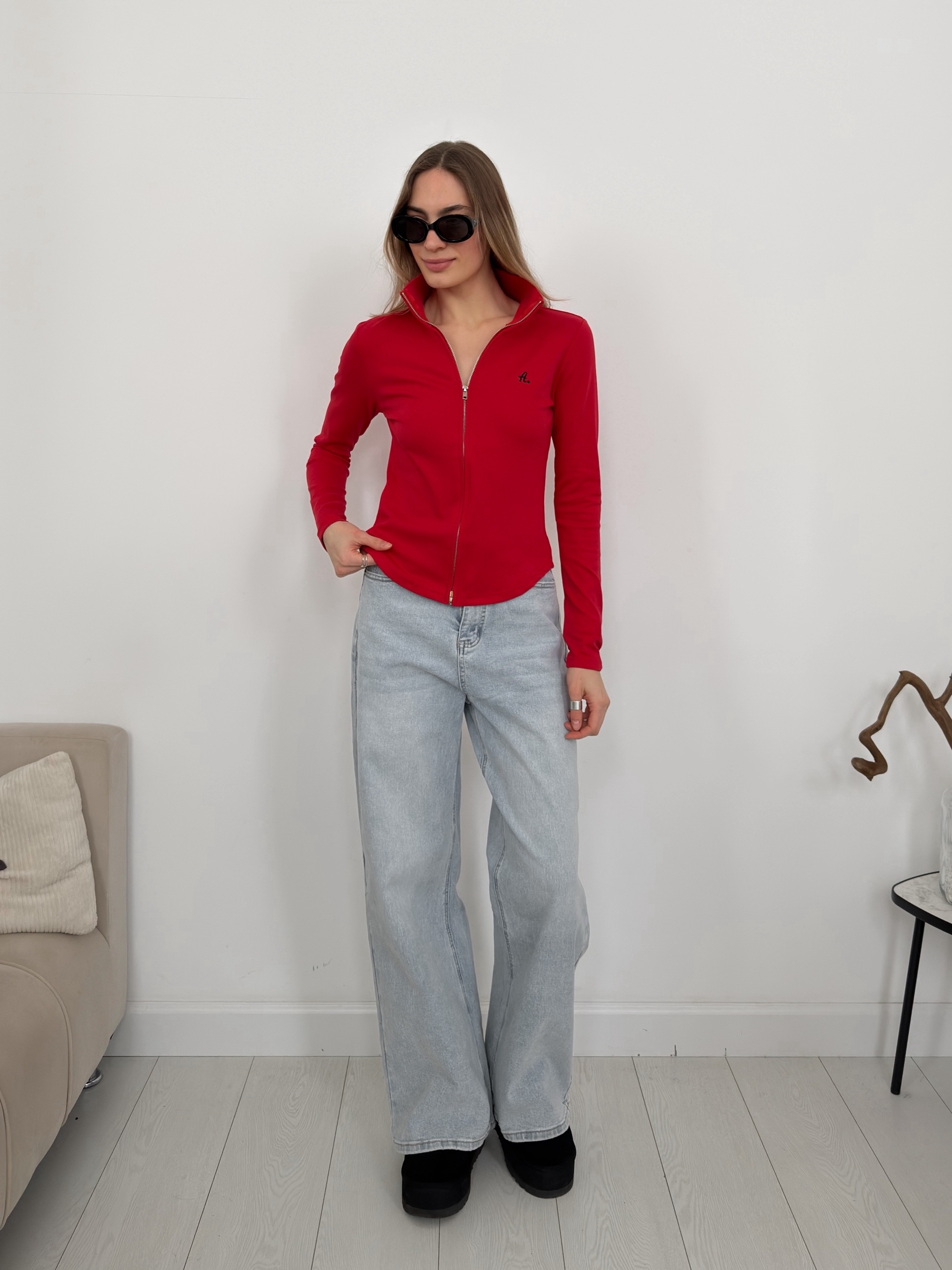 Кофточка  HZTA 19802 на молнии нашивка А