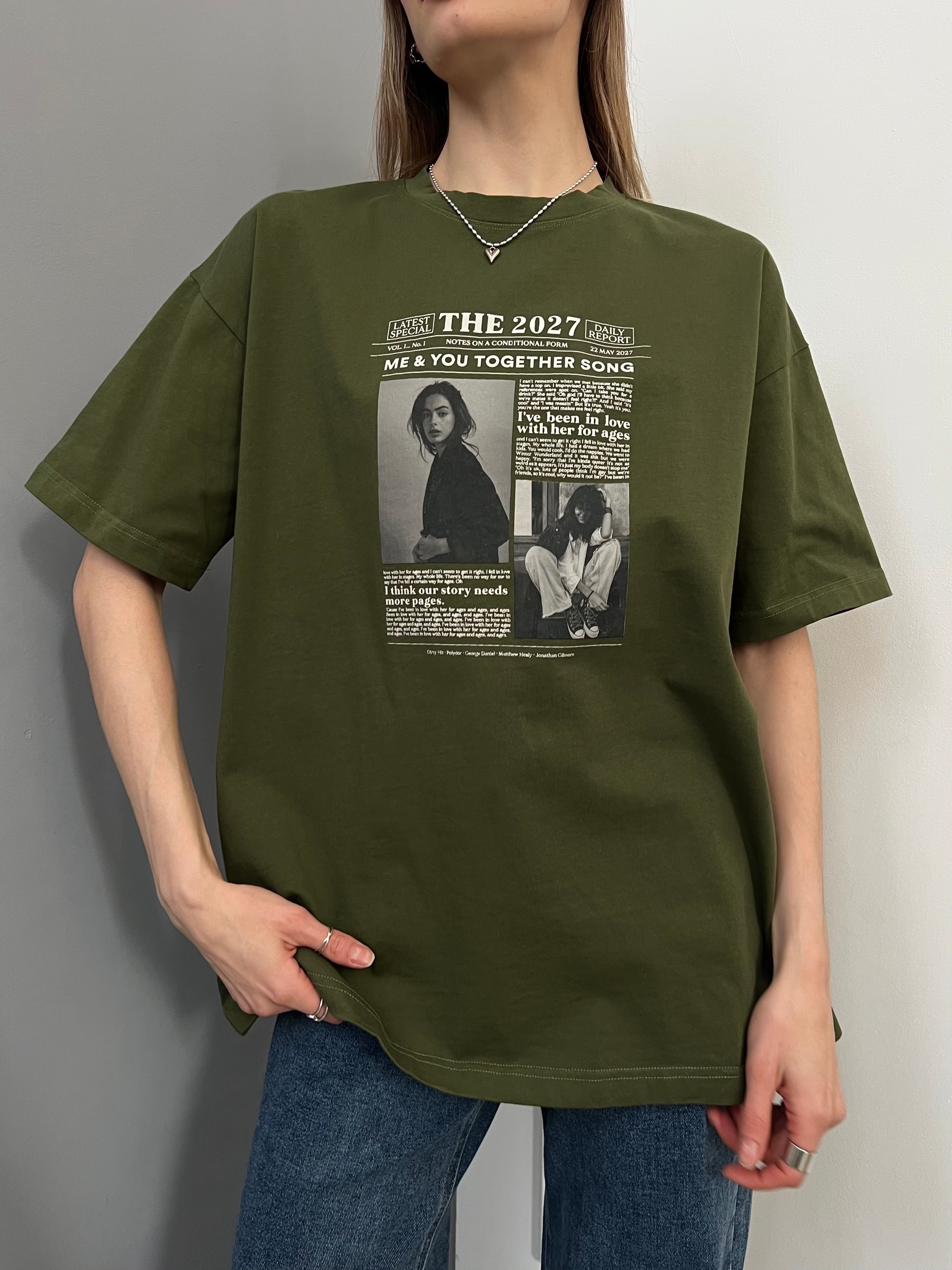 Футболка NJ 1862 принт девушки  оверсайз