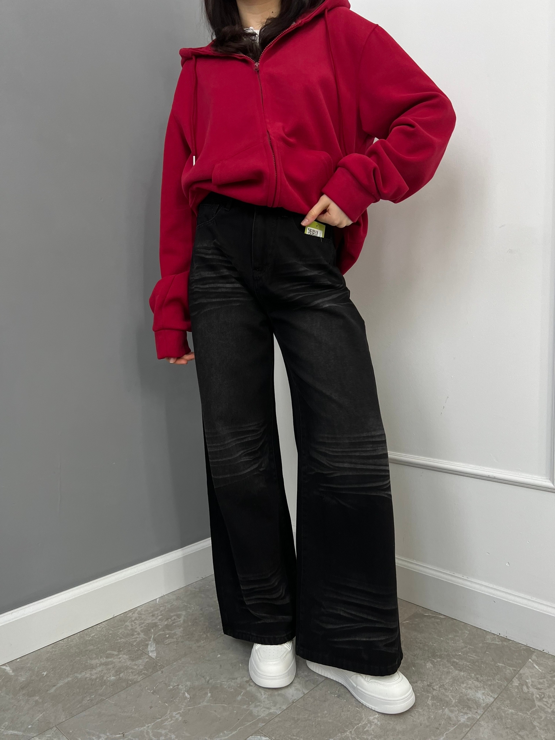 Джинсы YJY 310 потертости широкие