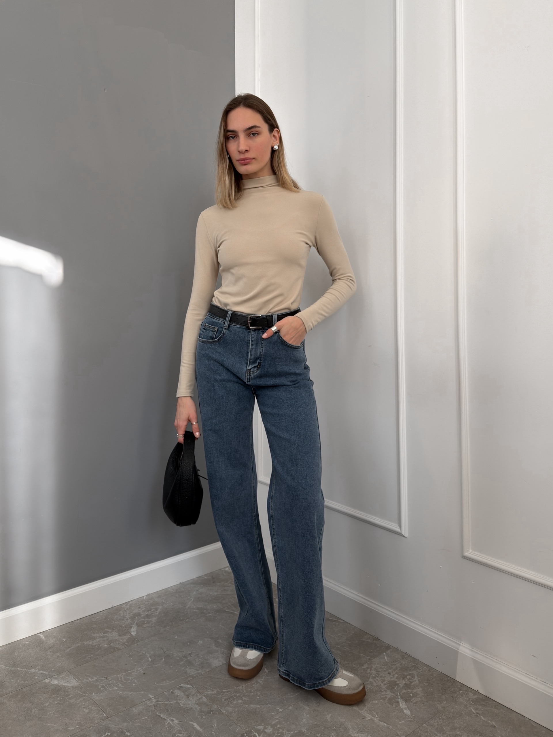 Джинсы EL5903D прямые утепленные