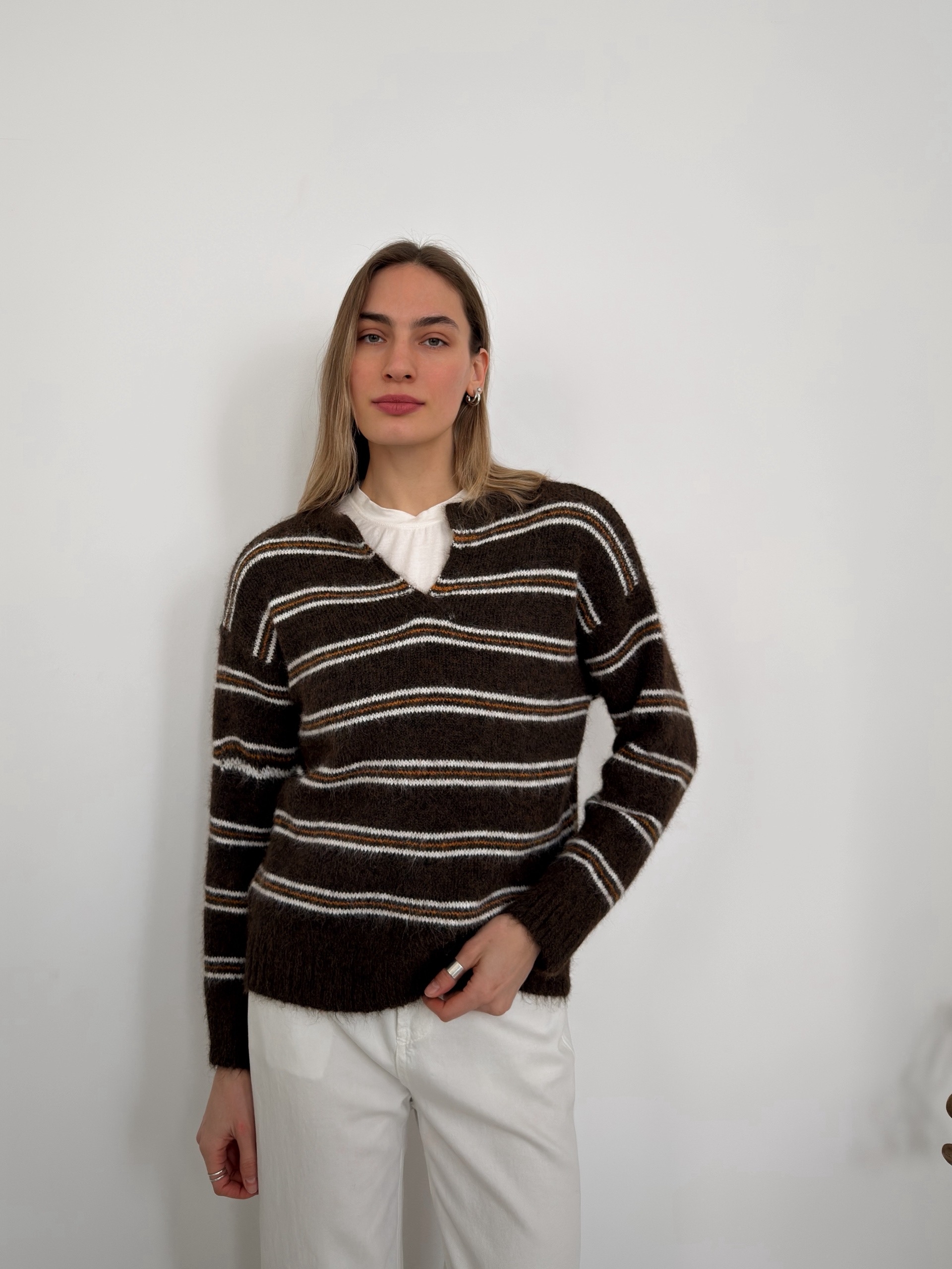 Джемпер  поло 8142 в полоску