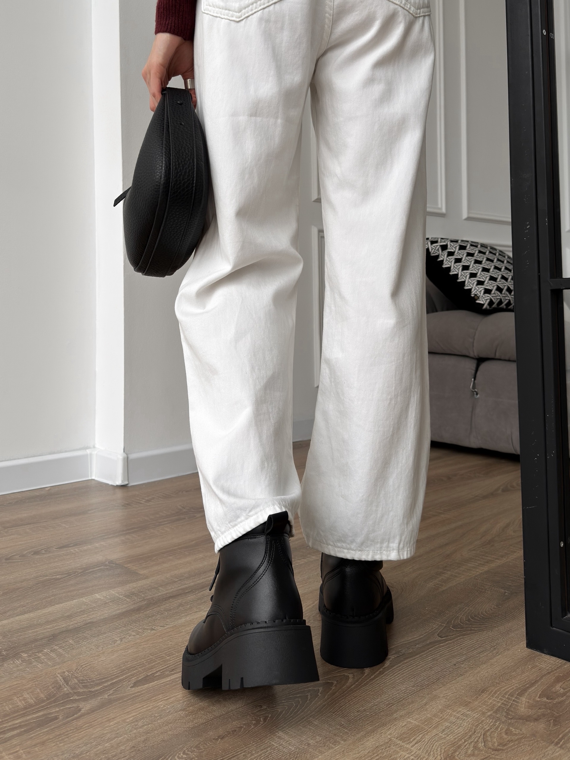 Ботинки FEENA 1307black  шнуровка