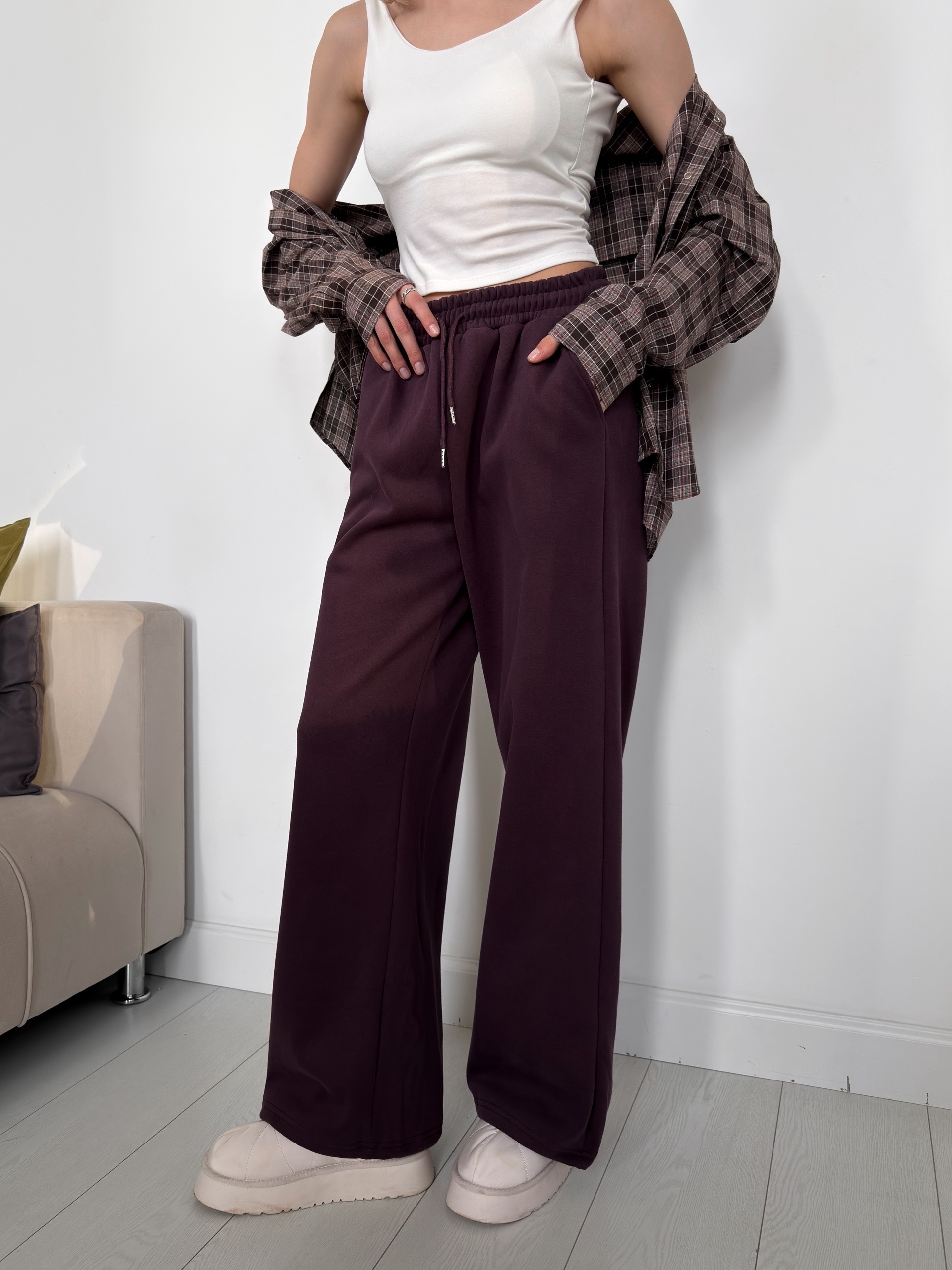 Джогеры W 6689-1 флис