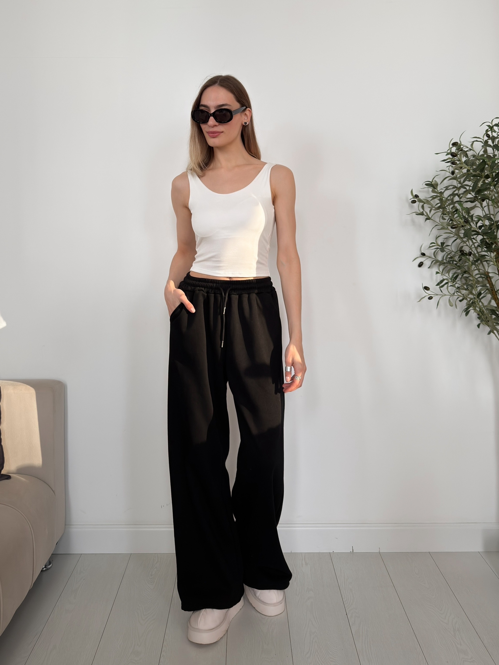 Джогеры W 6689-1 флис