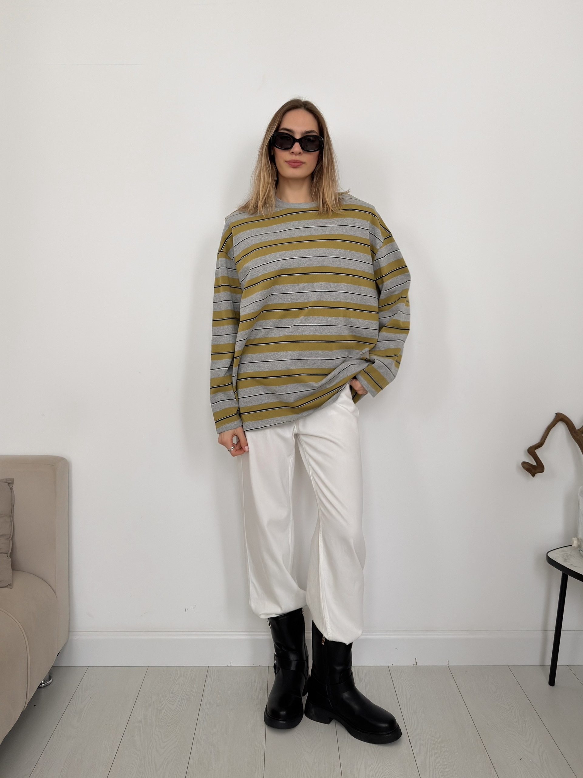 Лонгслив ROOM 25507 полоска плечи