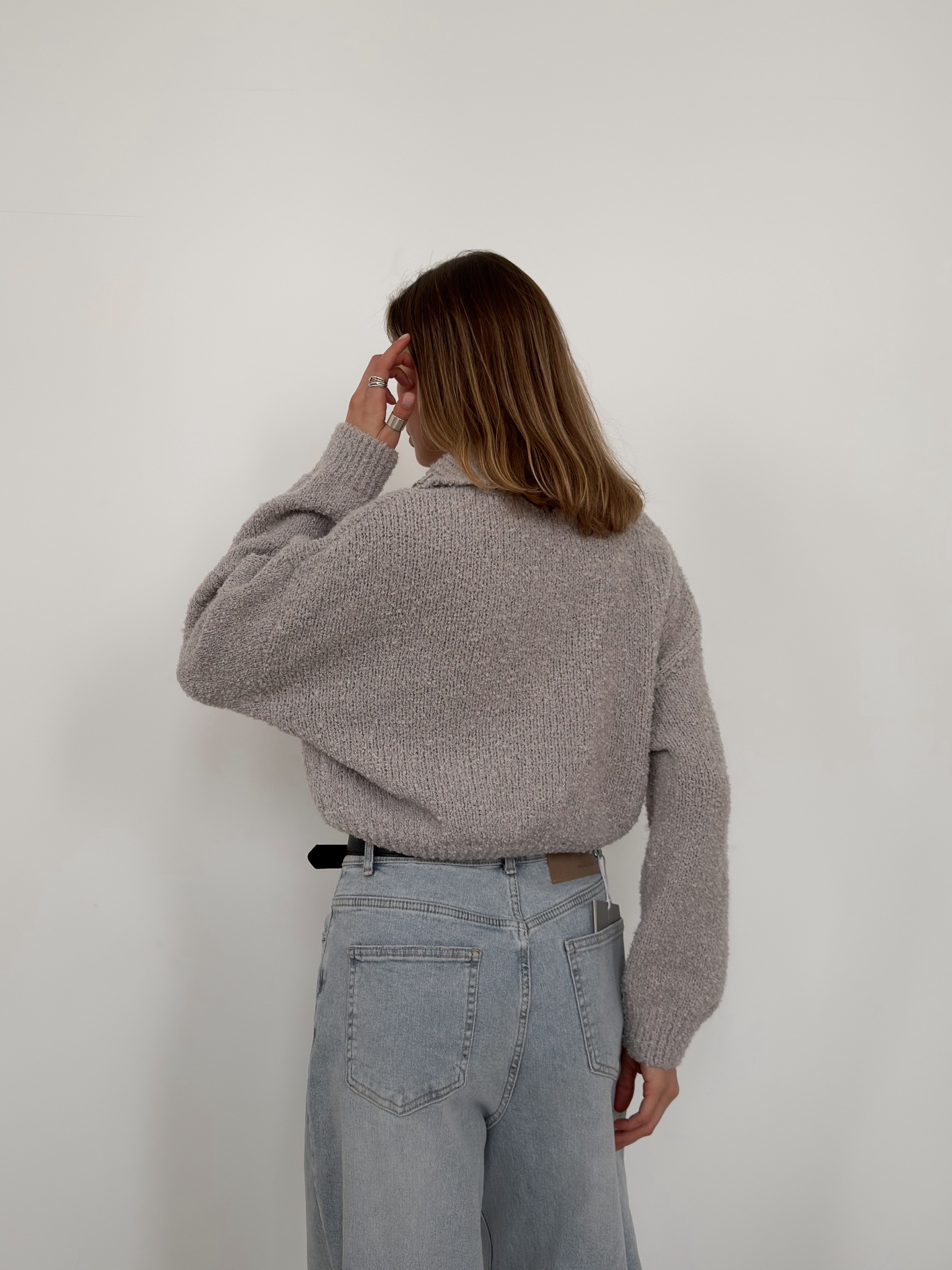 Джемпер Korea F1090 поло на молнии барашек