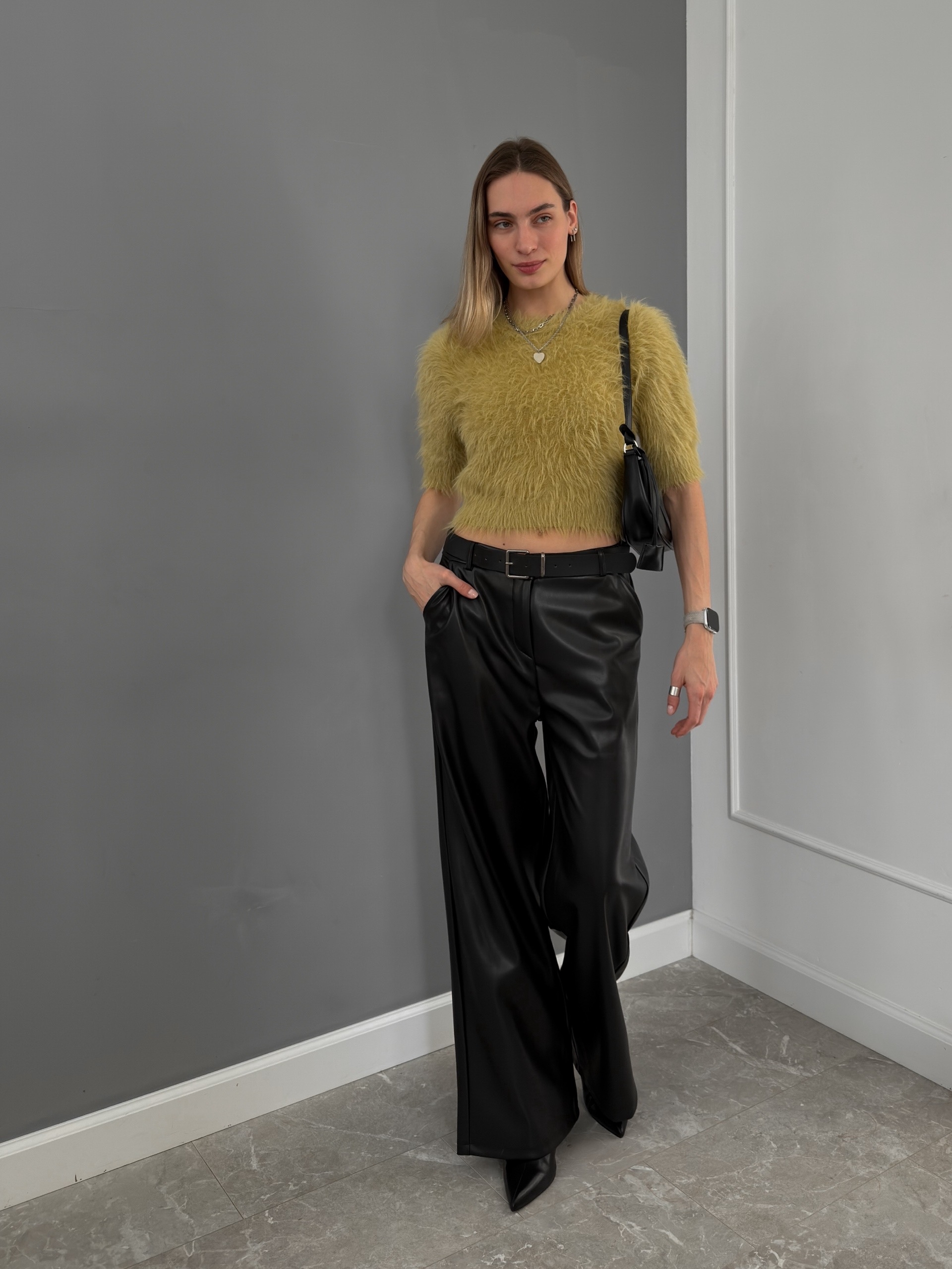 Брюки Kapok 5204 прямые кожа