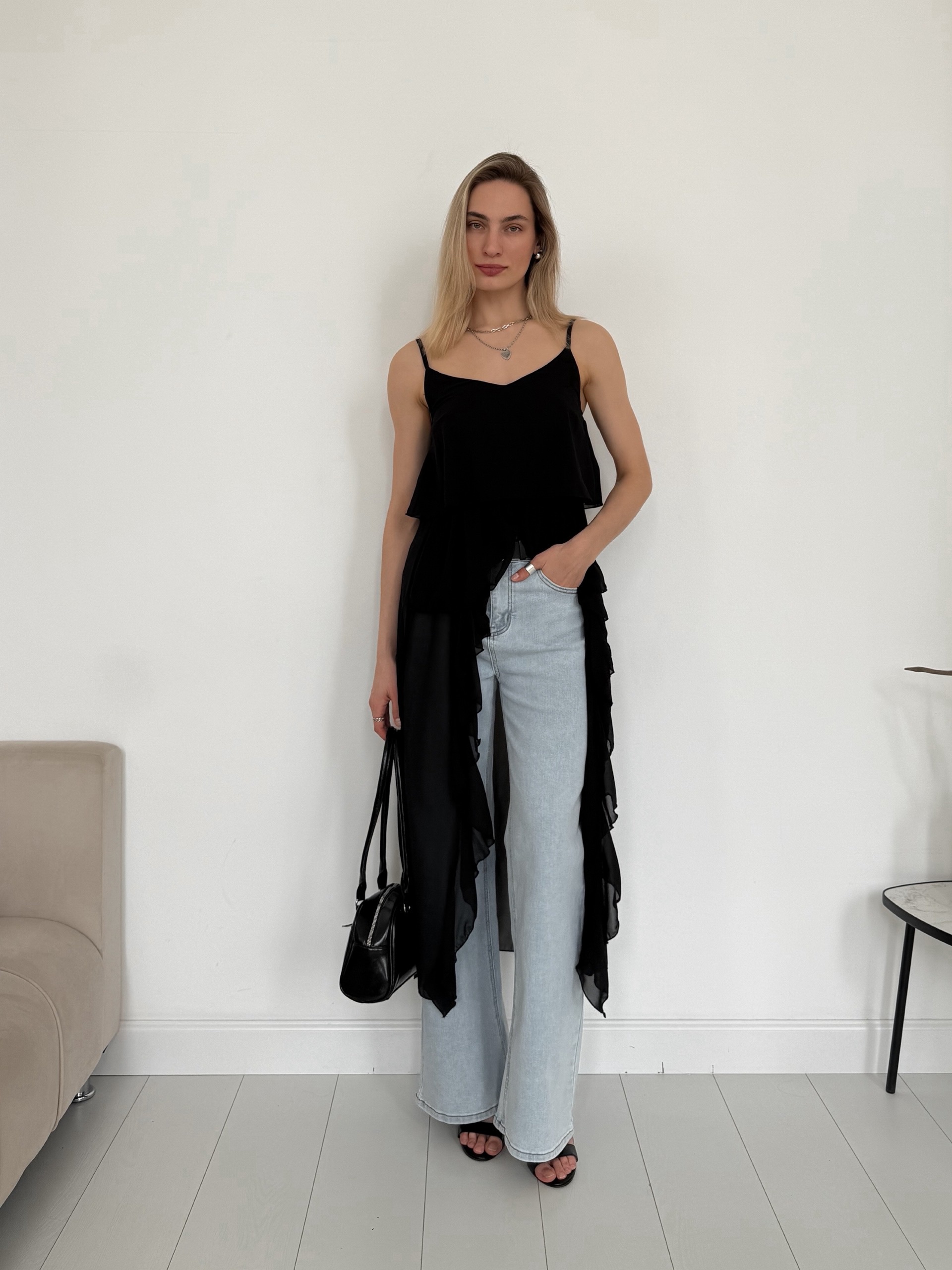 Платье Be Trendy тонкие бретели сборки