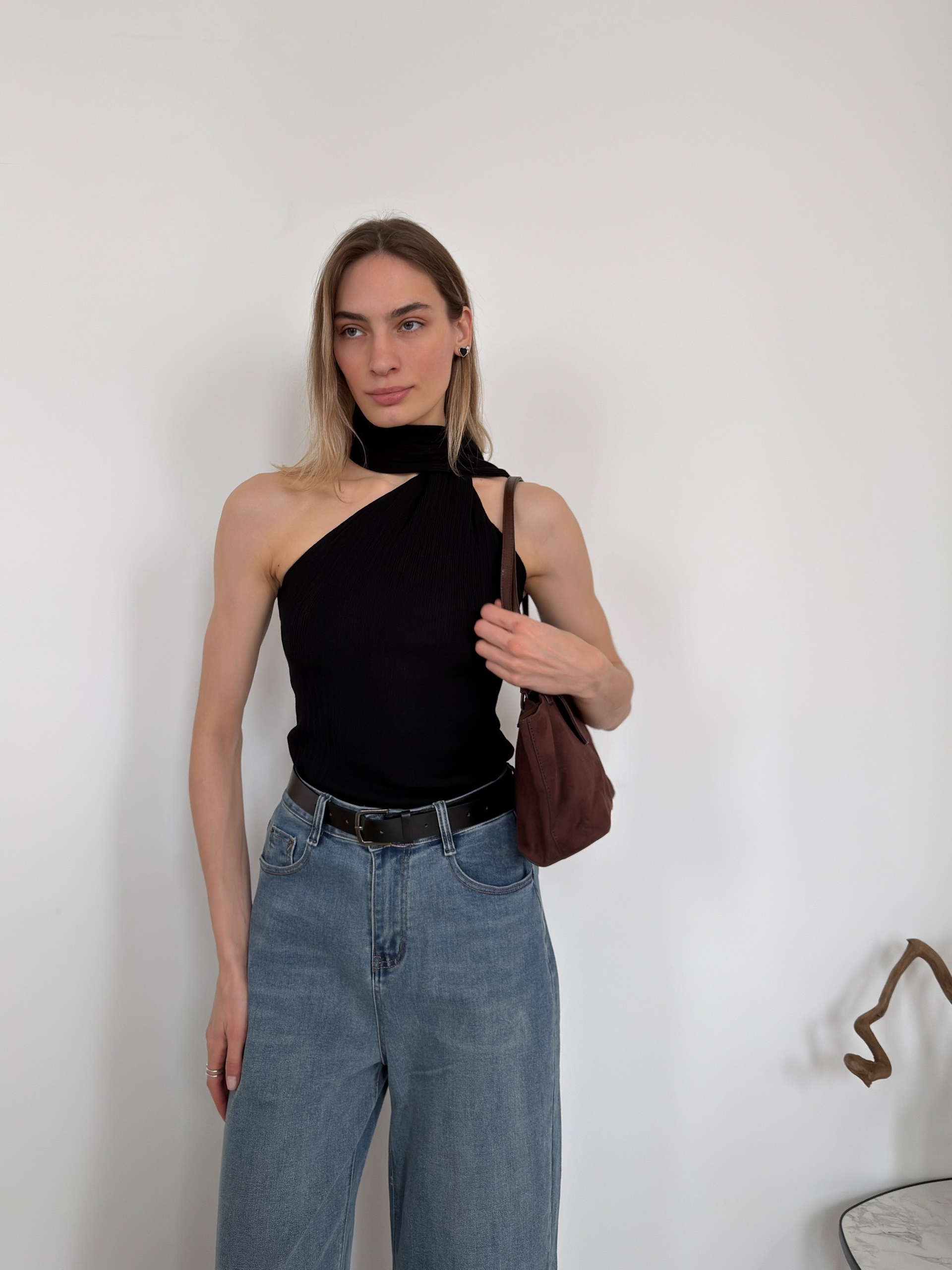 Топ с шарфом 422004 трикотаж