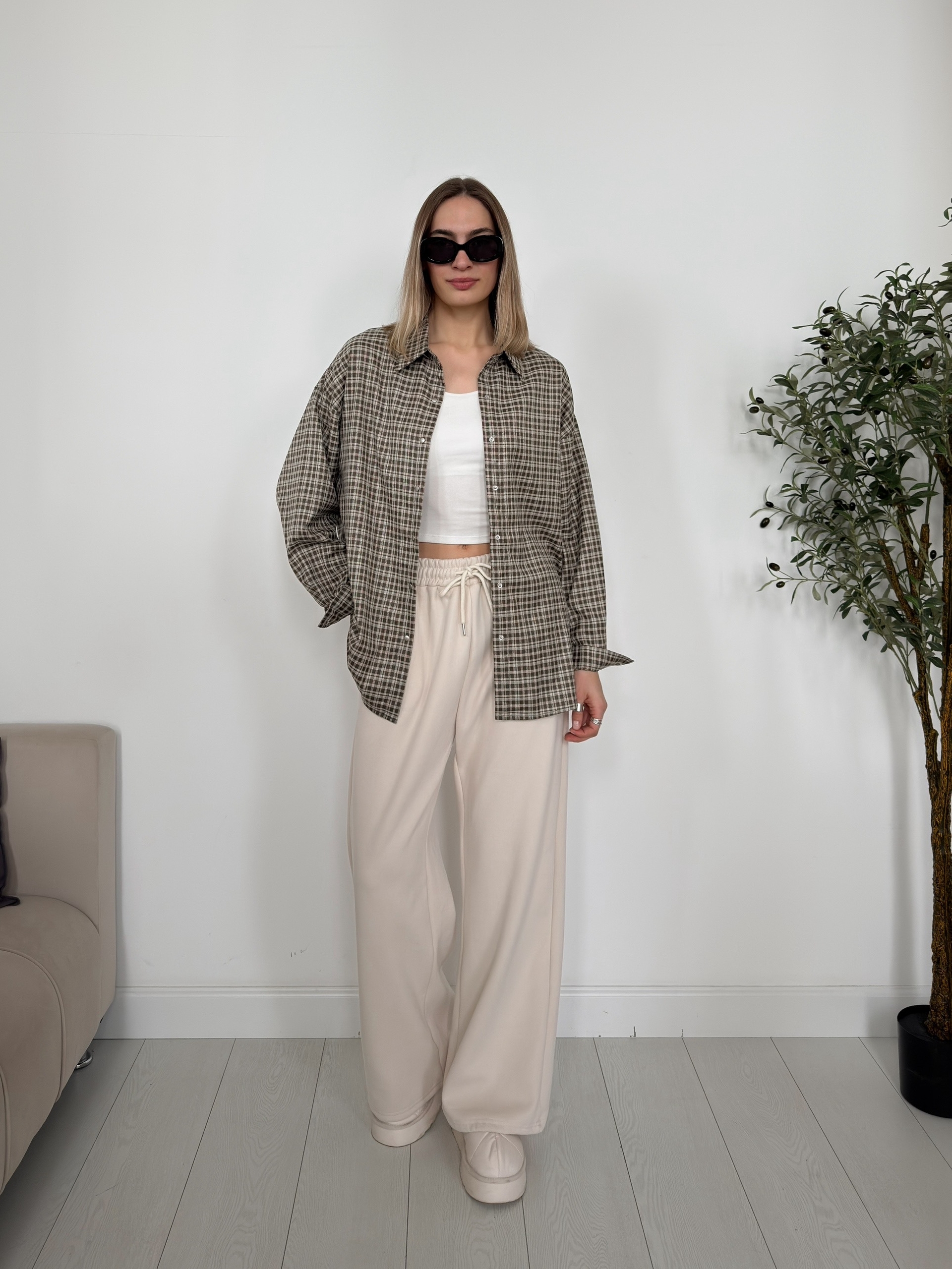 Джогеры W 6689-1 флис