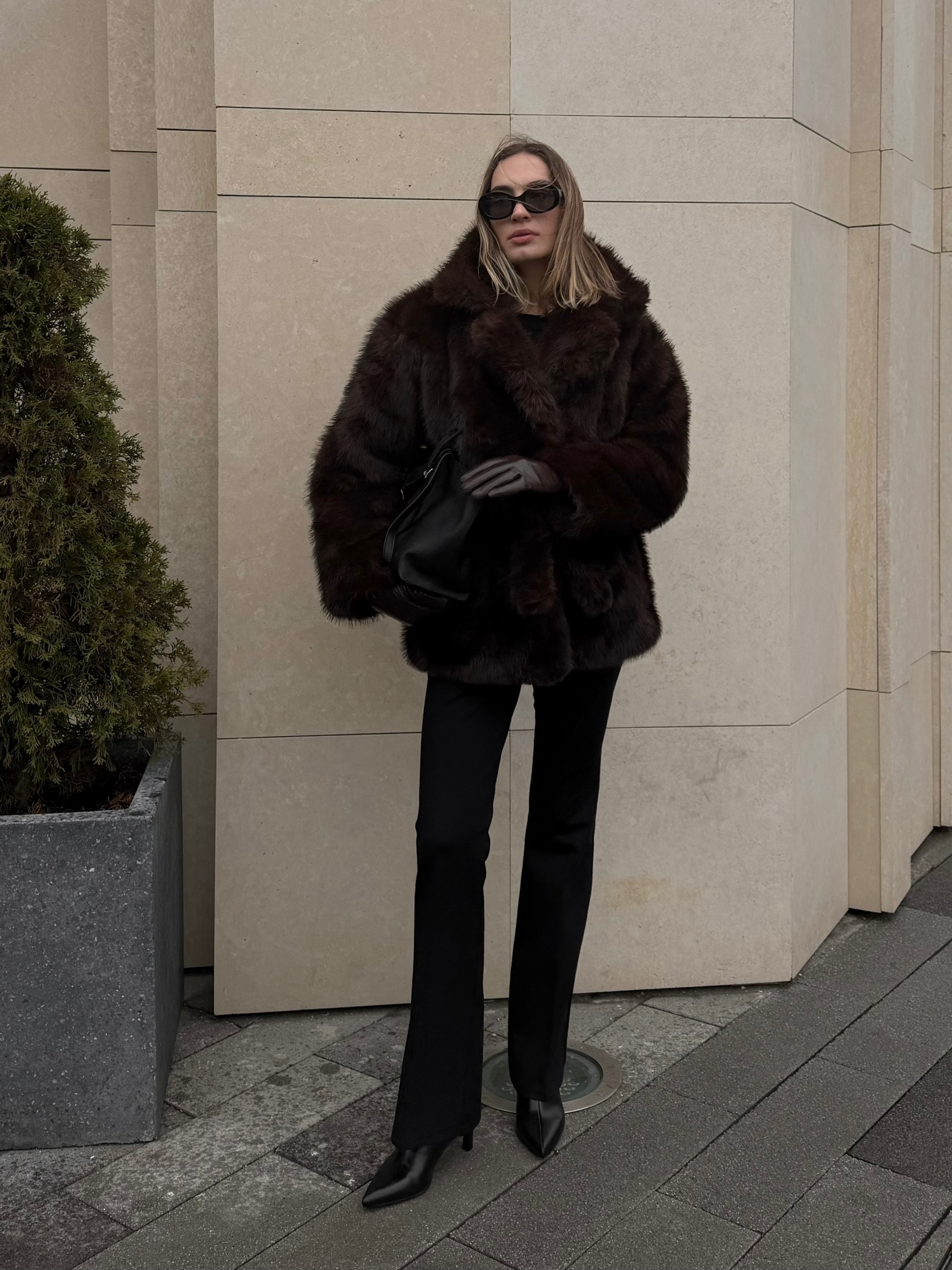 Шубка LNC короткая  с поясом