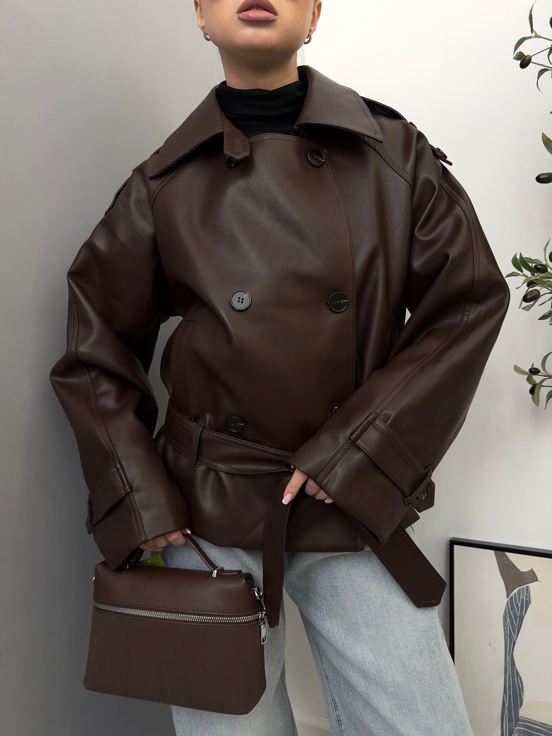 Кожанка W 9371 с поясом