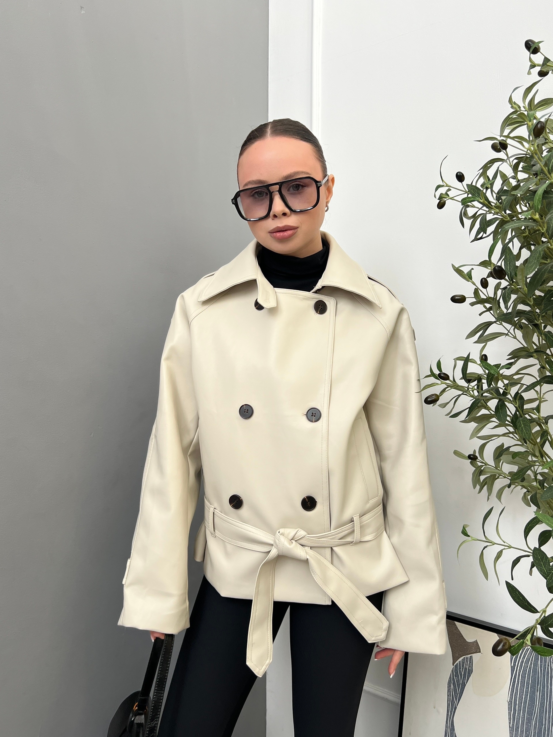 Кожанка W 9371 с поясом