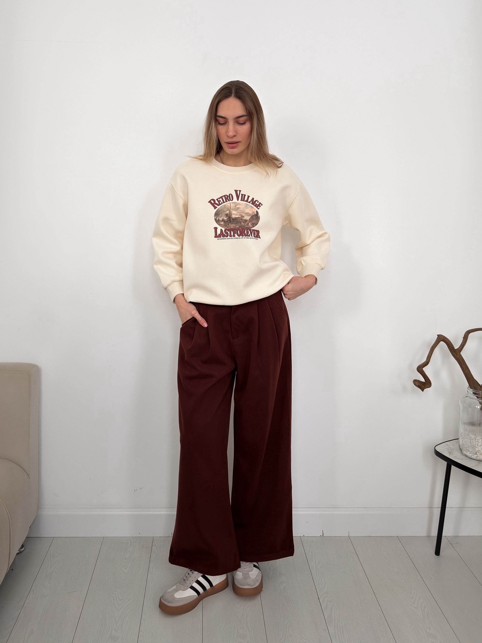 Брюки Baimeige 0661 широкие с ремнем