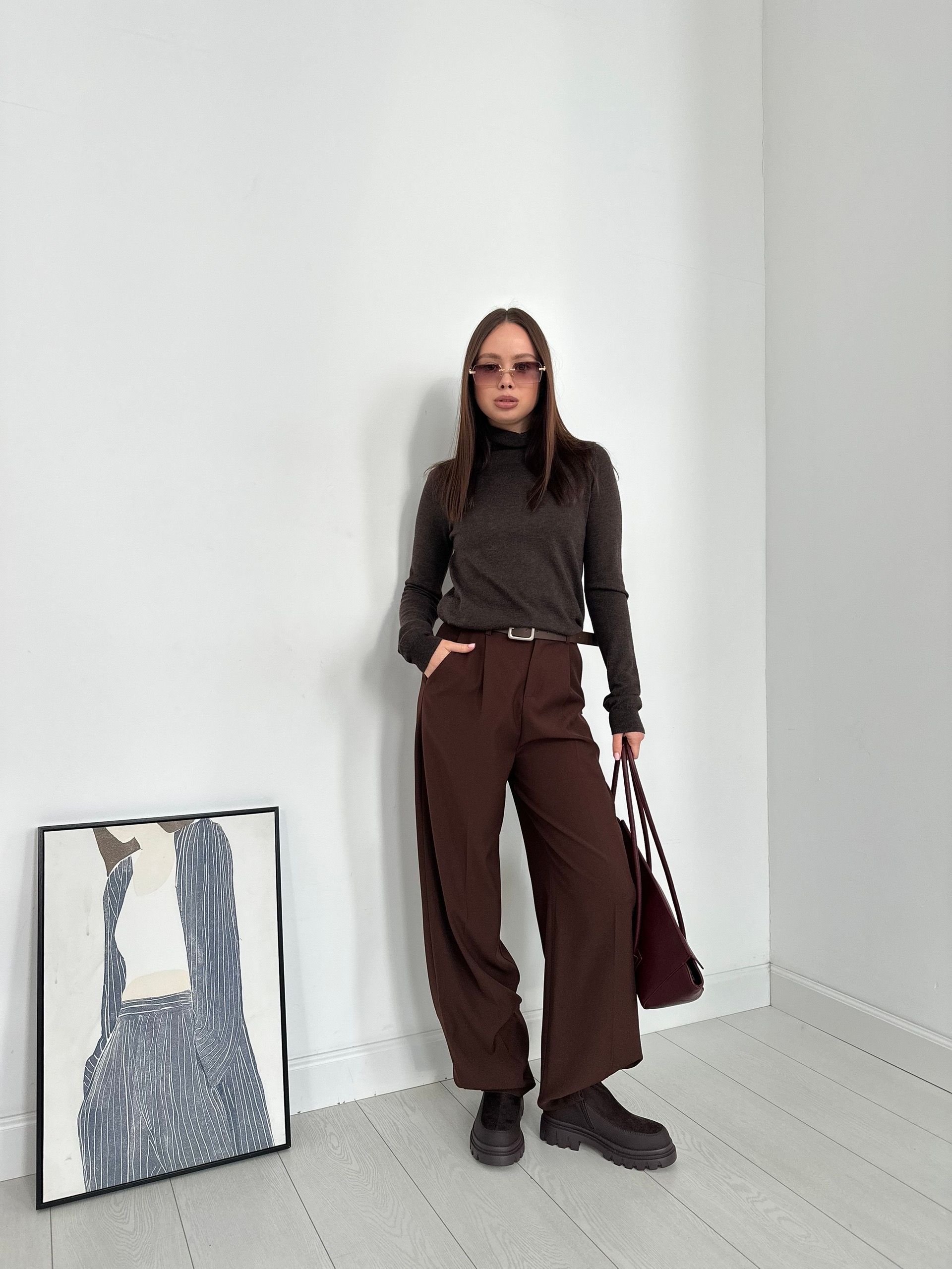 Брюки Praise Jeans P013 прямые с ремнем