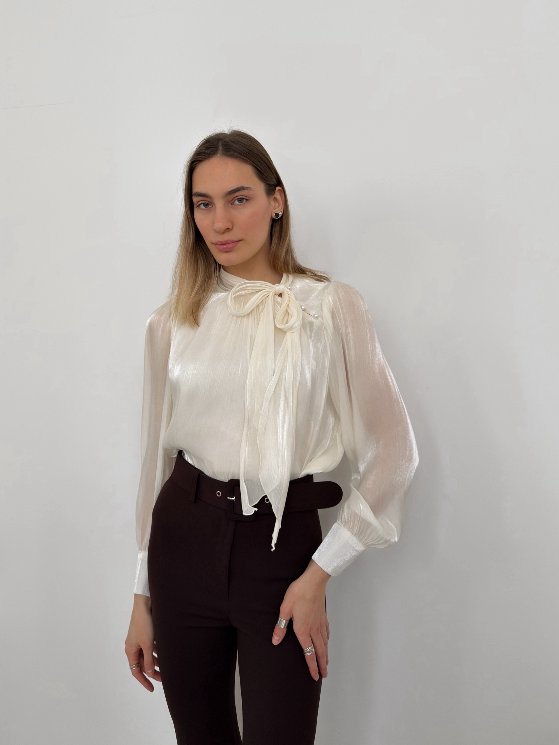 Блуза К33 683 перламутр пуговки жемчуг