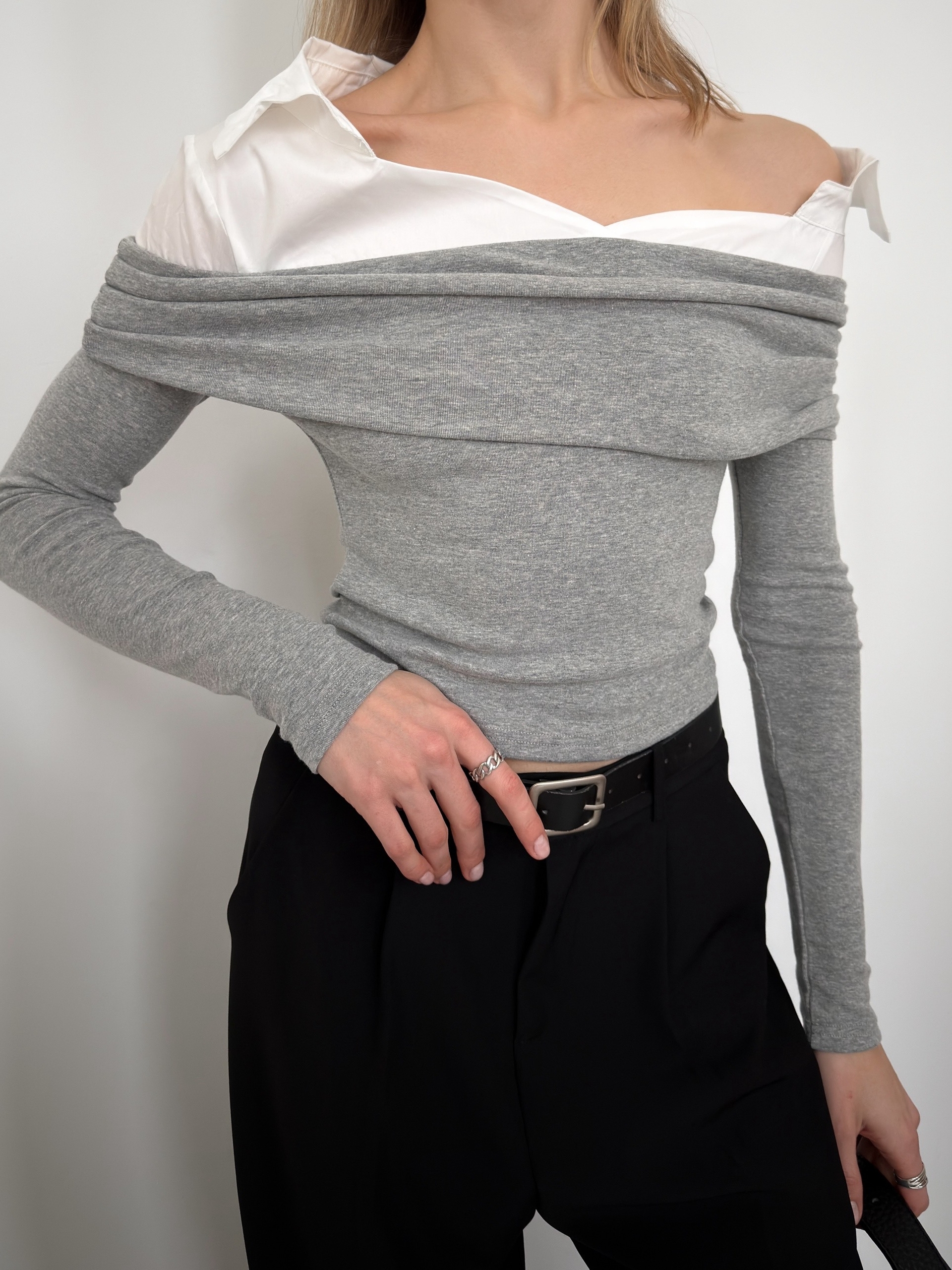 Джемпер сборка на рукавах Mitang 826