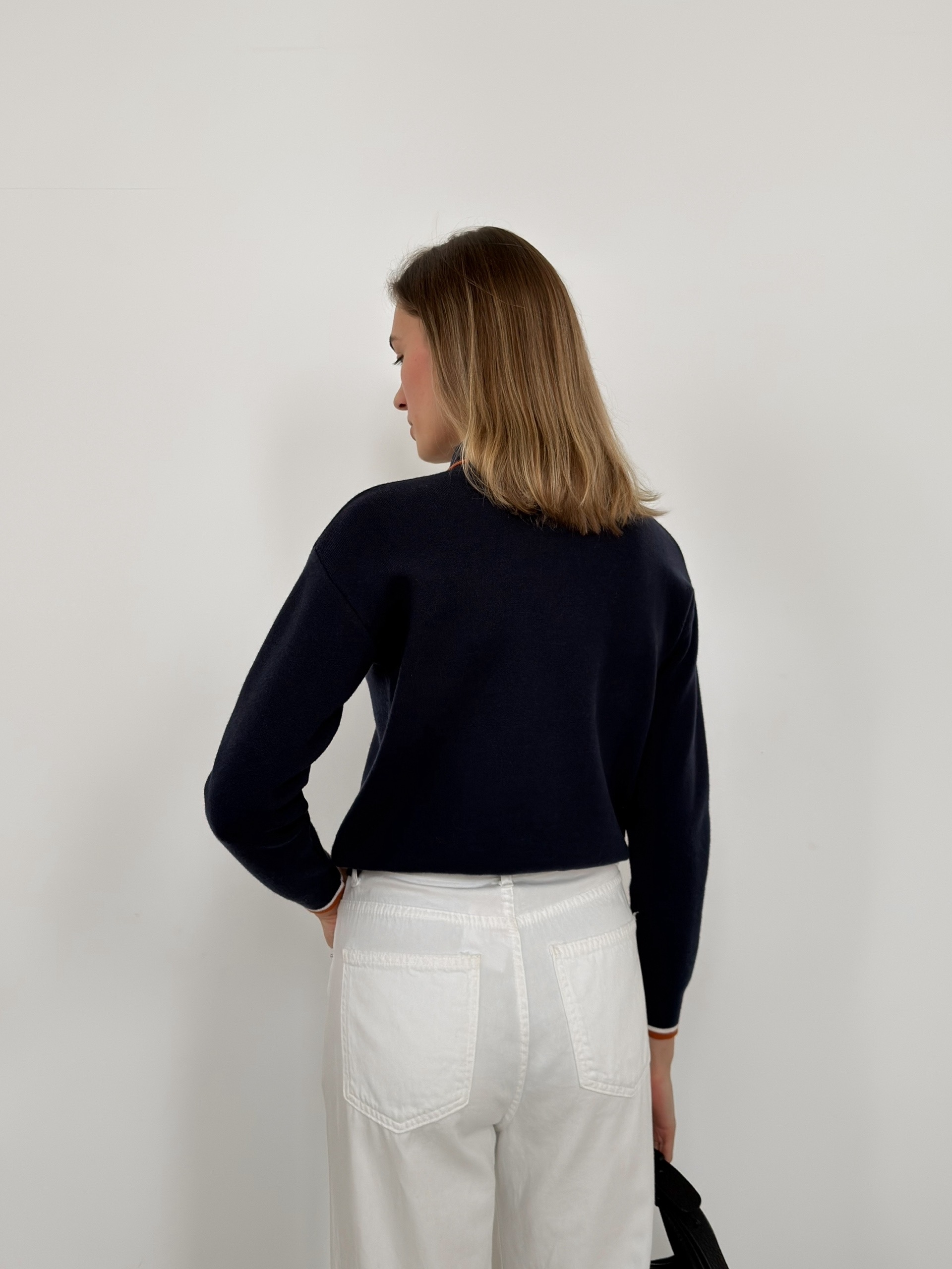 Джемпер Korea S2628 поло золотые пуговки