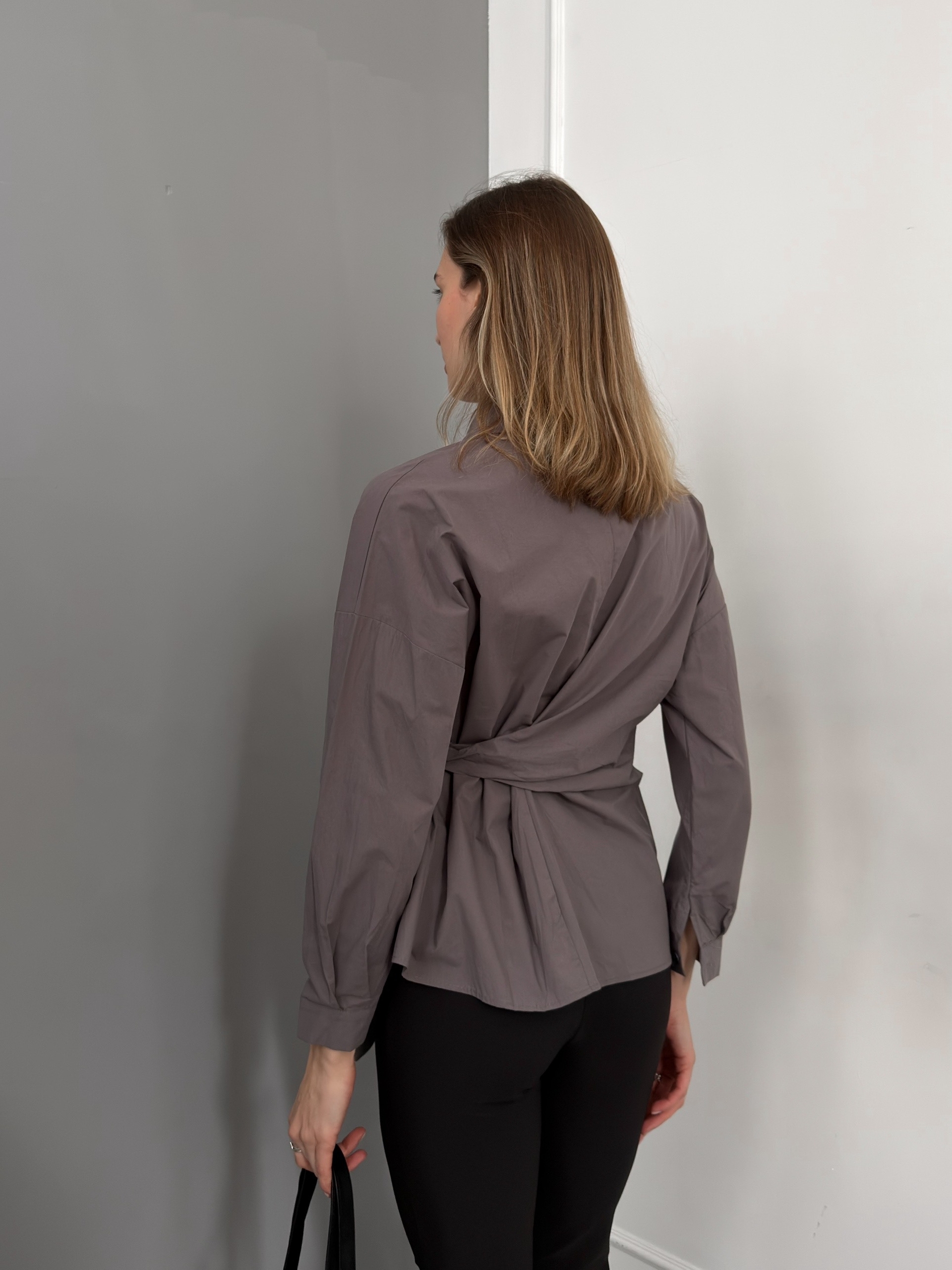 Рубашка завязка на талии YUER 0719