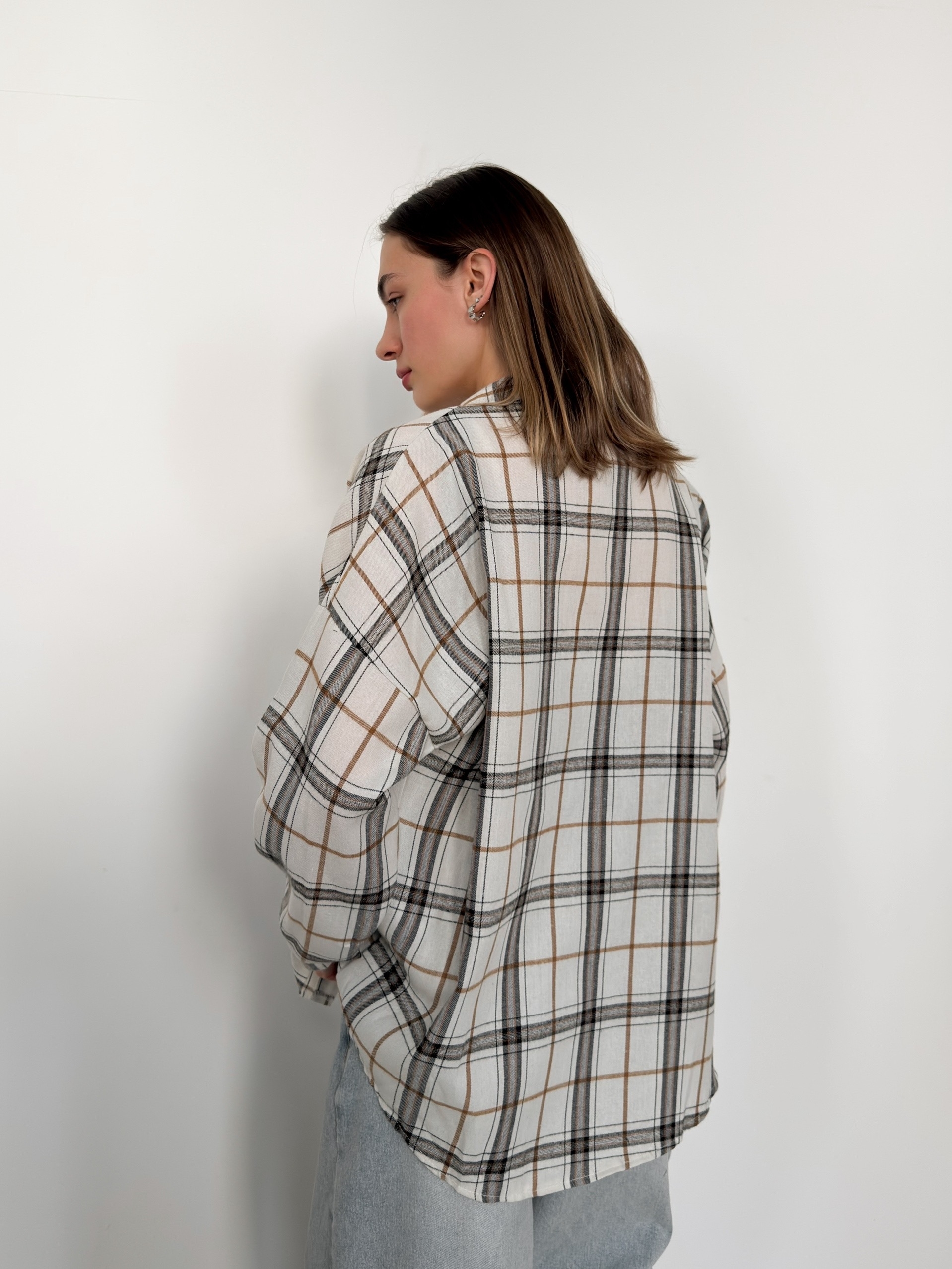 Рубашка клетка 601 на пуговках