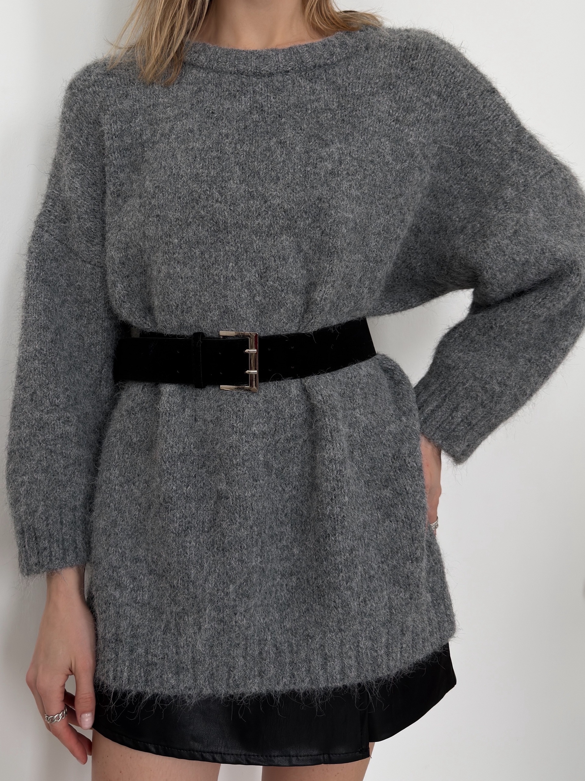 Ремень замша широкий двойная застежка