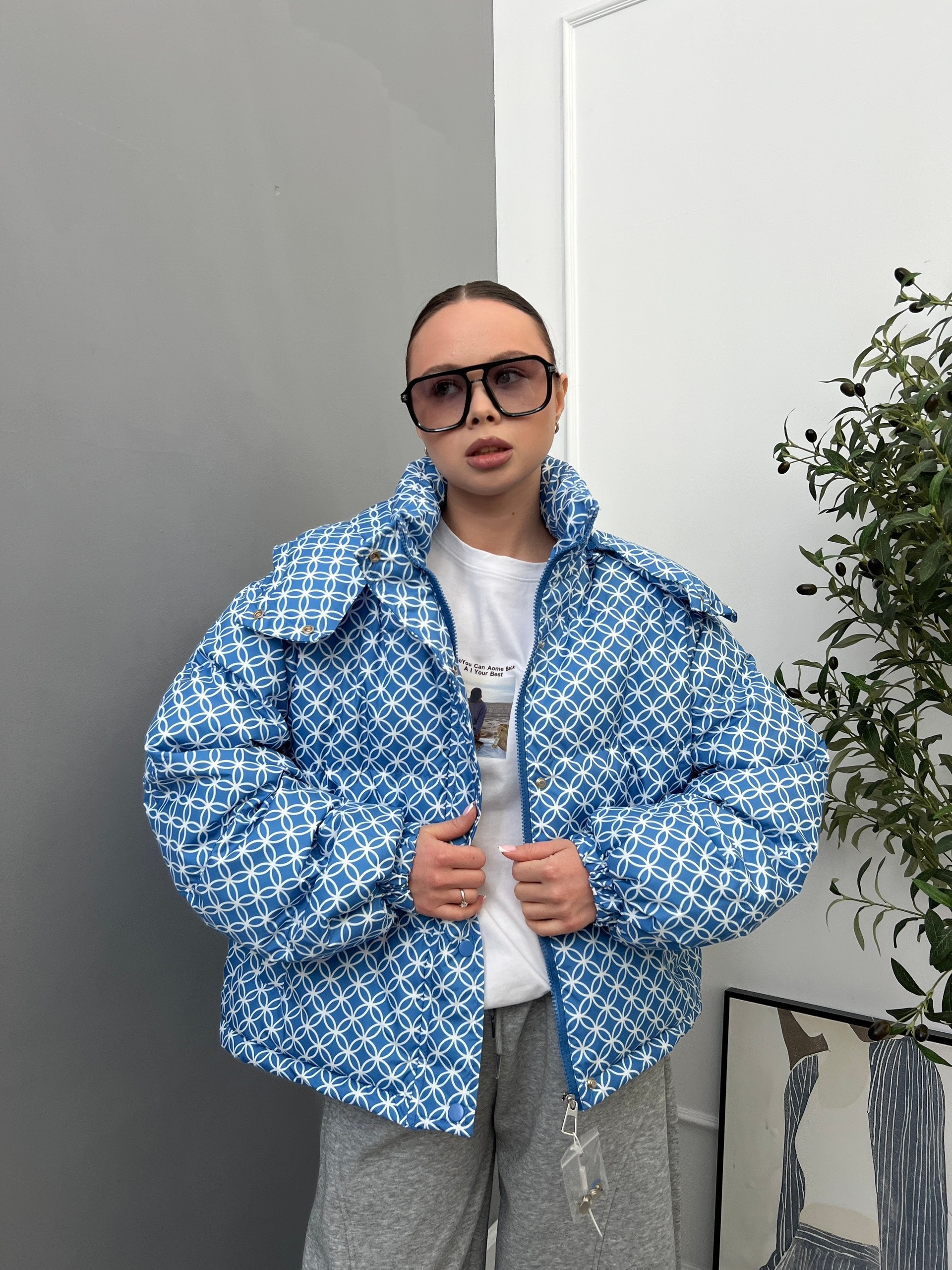 Куртка Korea 2693 принт цветочки