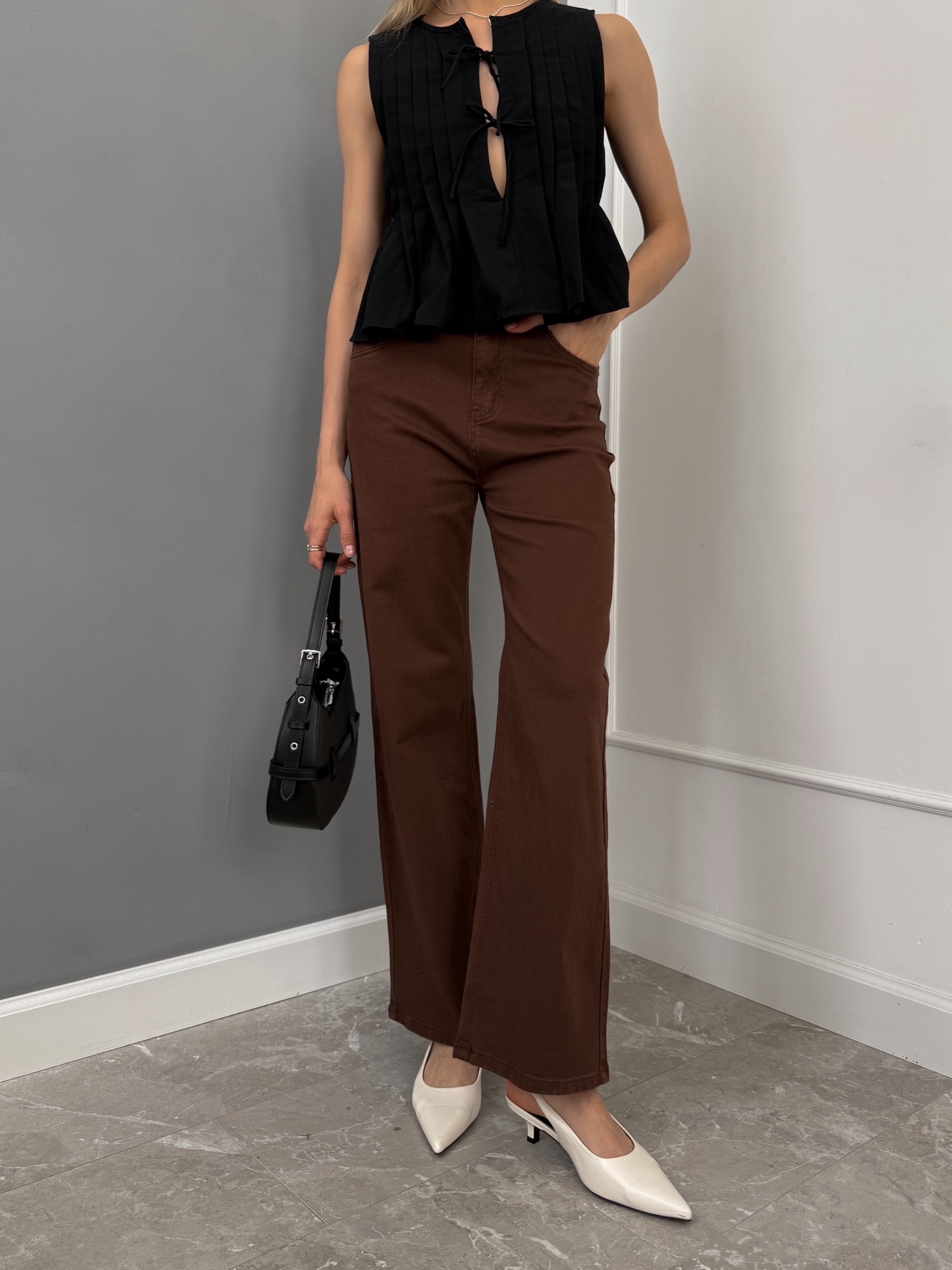 Джинсы Praisejeans F6350 коричневые трубы