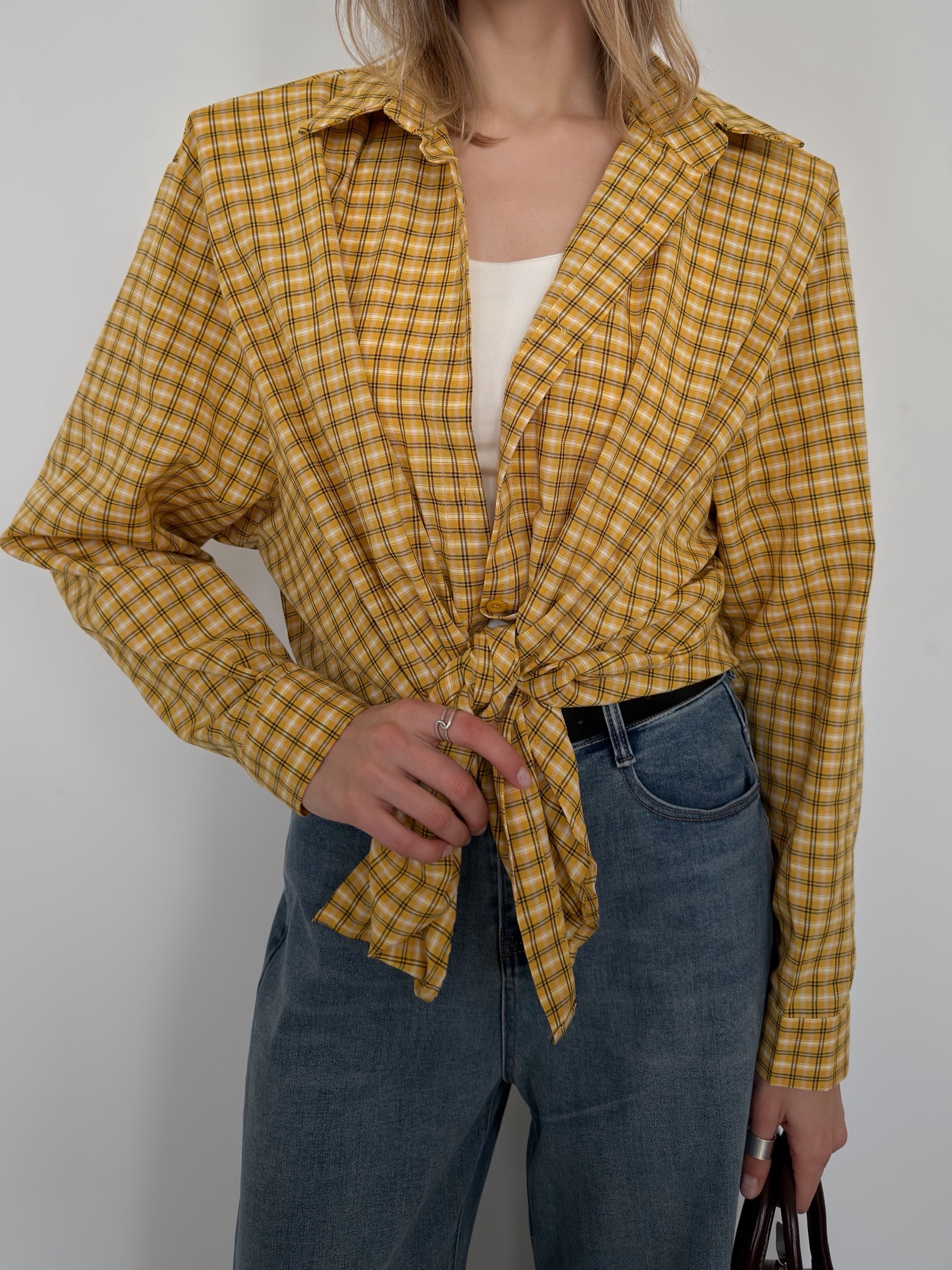 Рубашка ROOM 61028 клетка подплечники