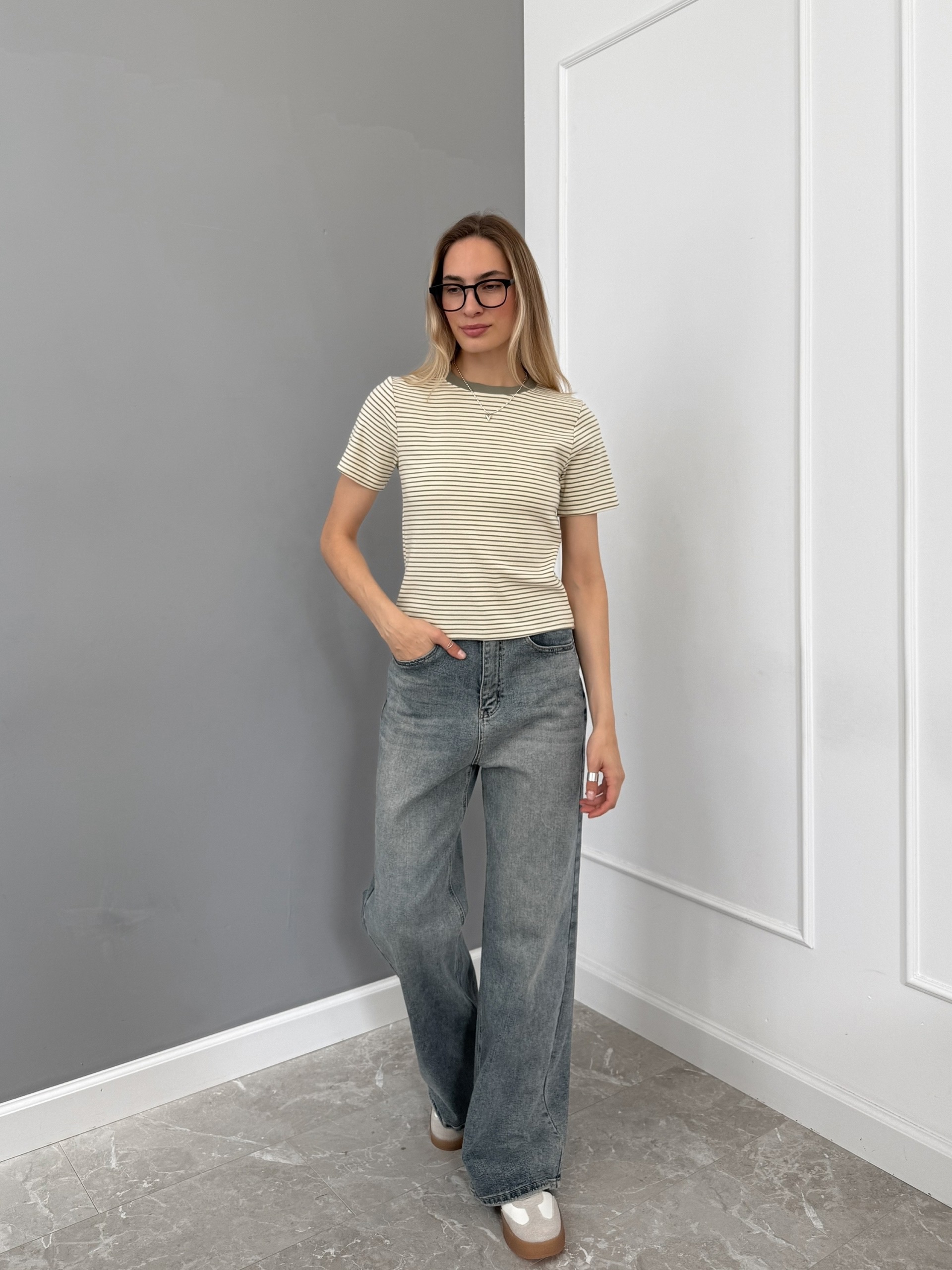 Футболка полоска 2800 fashion
