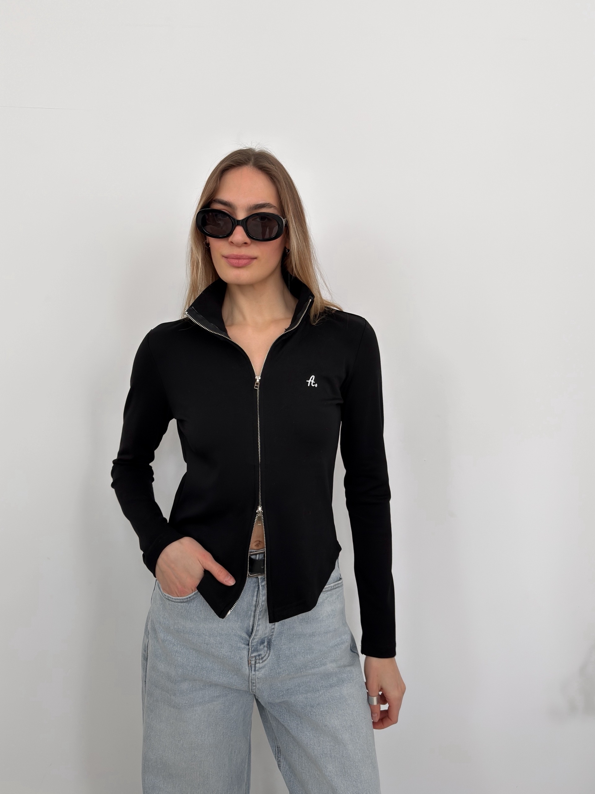 Кофточка  HZTA 19802 на молнии нашивка А