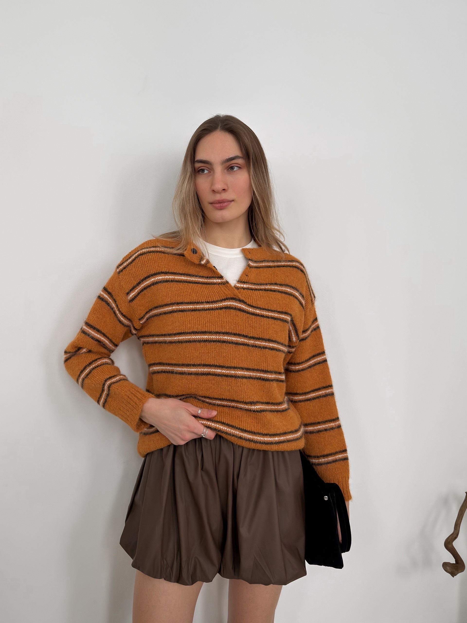 Джемпер  поло 8142 в полоску