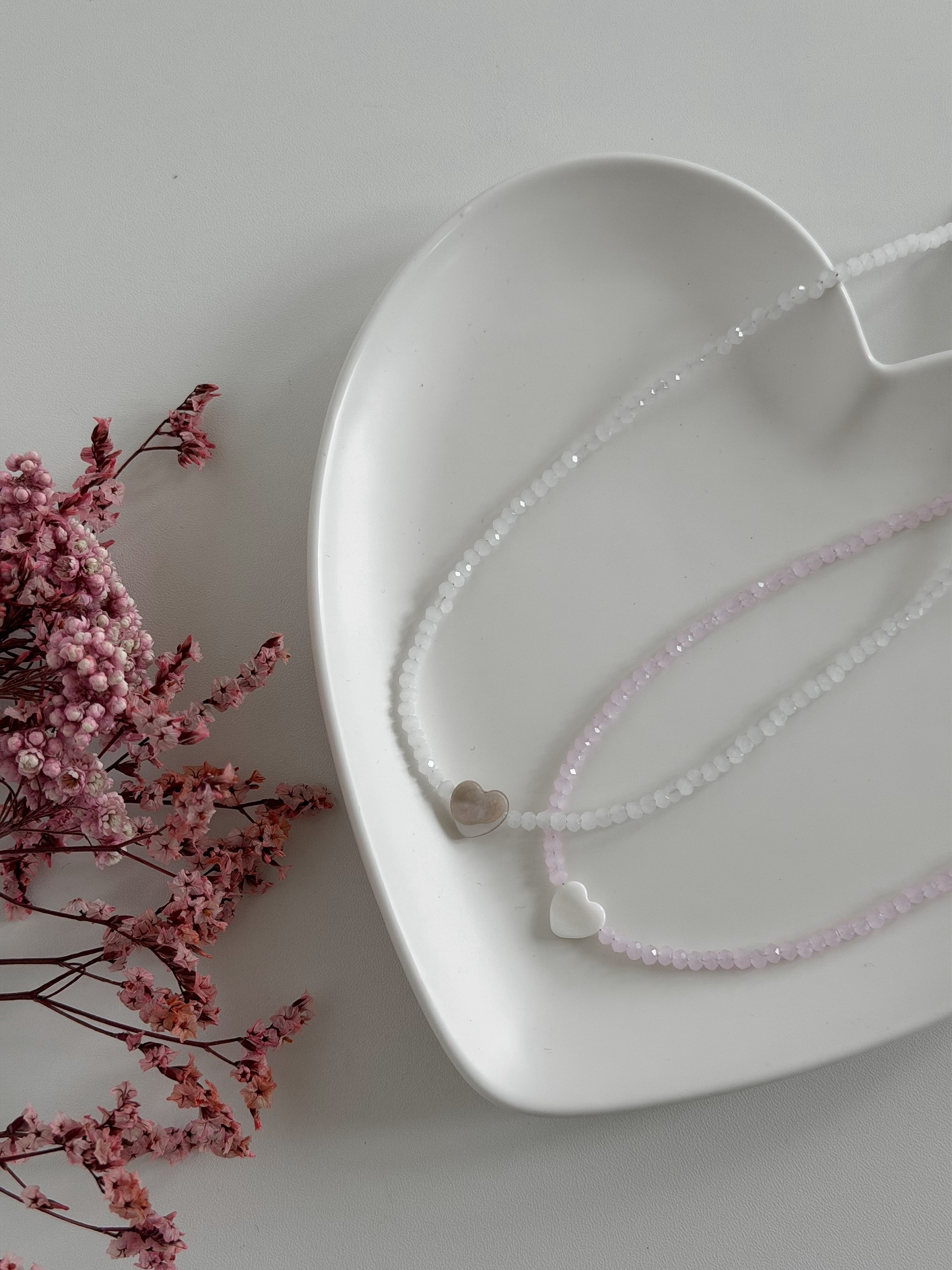 Подвеска бисер сердце перламутр